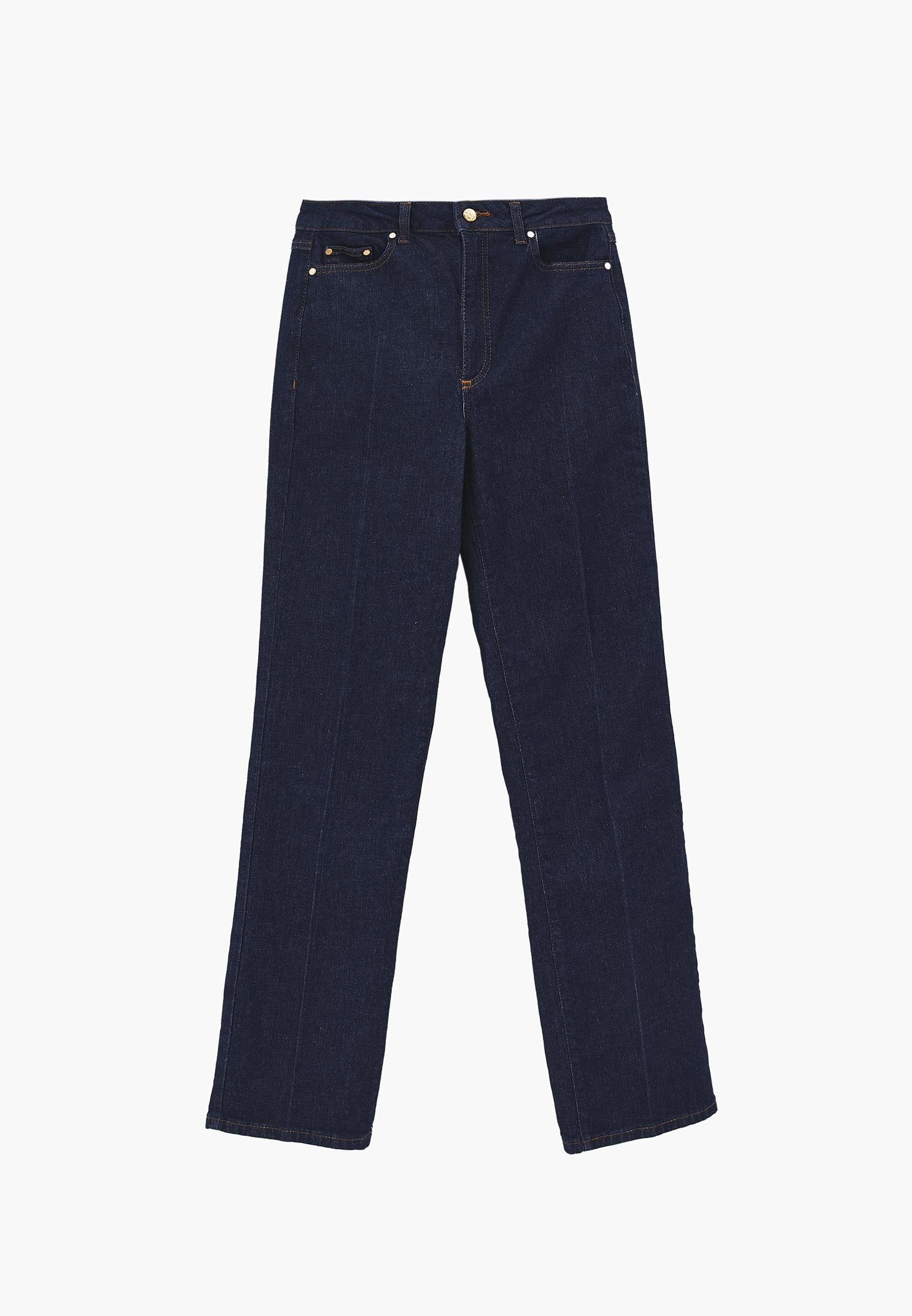 Straight Pants - MID BLUE DENIM