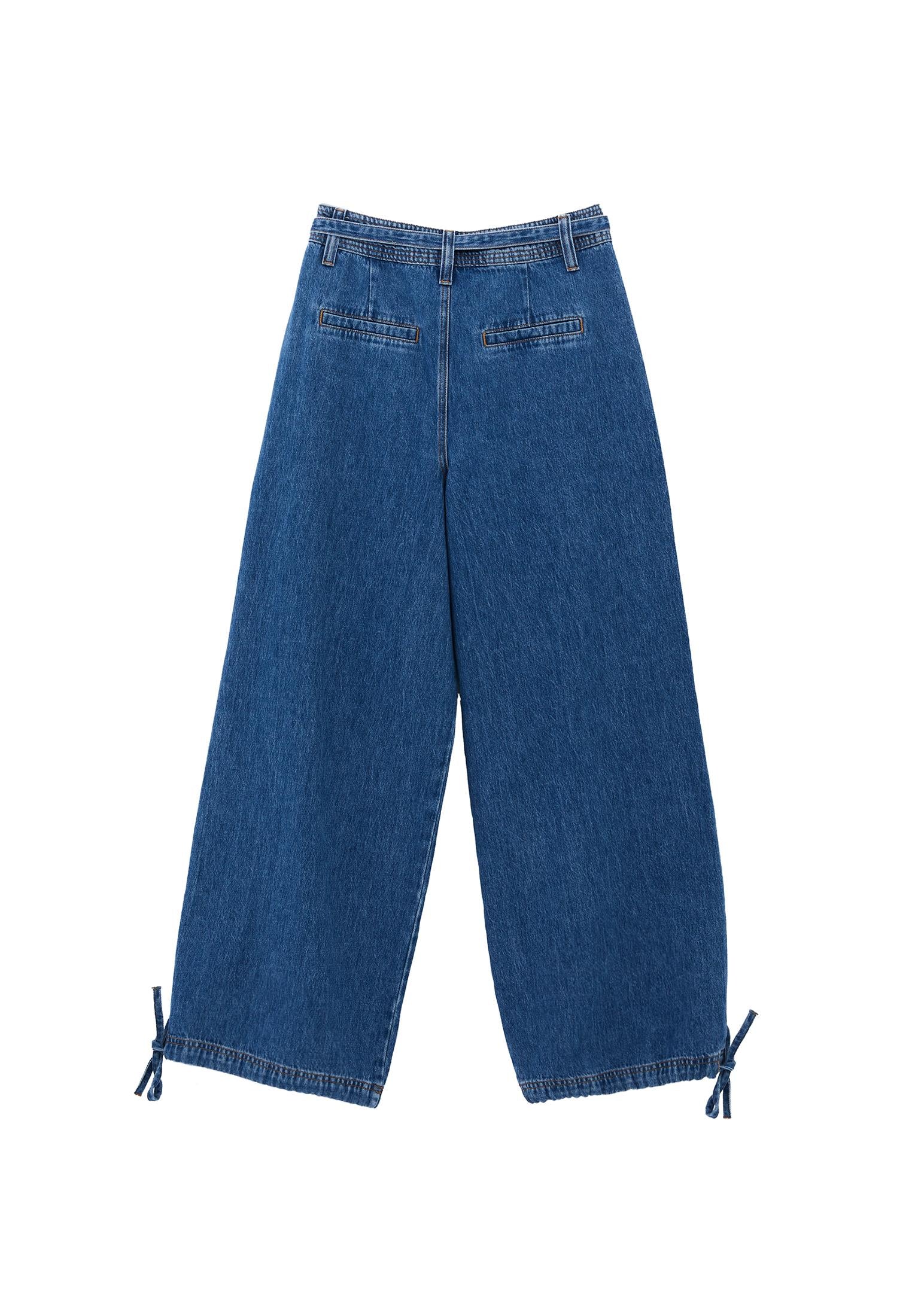 Balloon Pants - MID BLUE DENIM