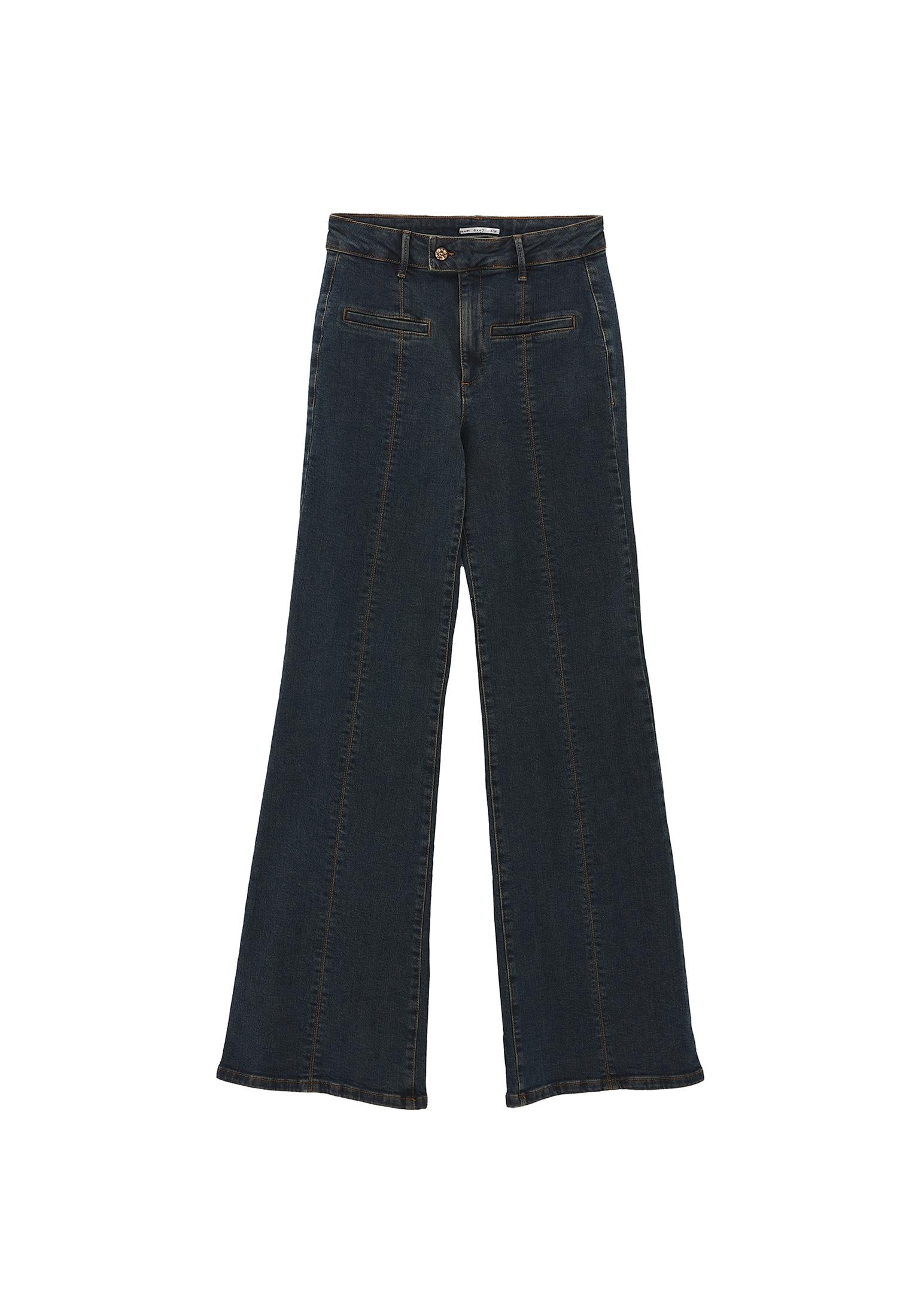 Spanish Leg Trousers - MID BROWN DENIM
