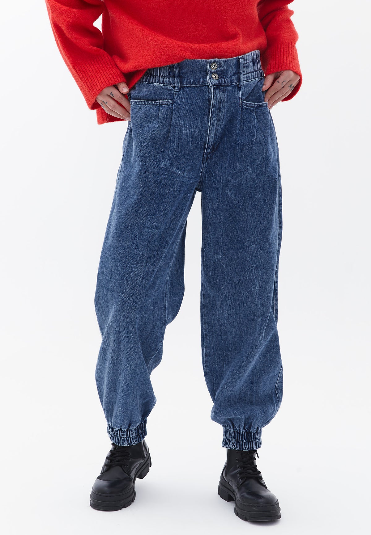 Jogger Jeans Pants - MID DENIM