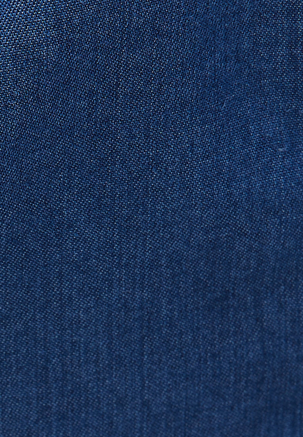 Deep Neck Ruffled Long Sleeve Blouse - MID DENIM
