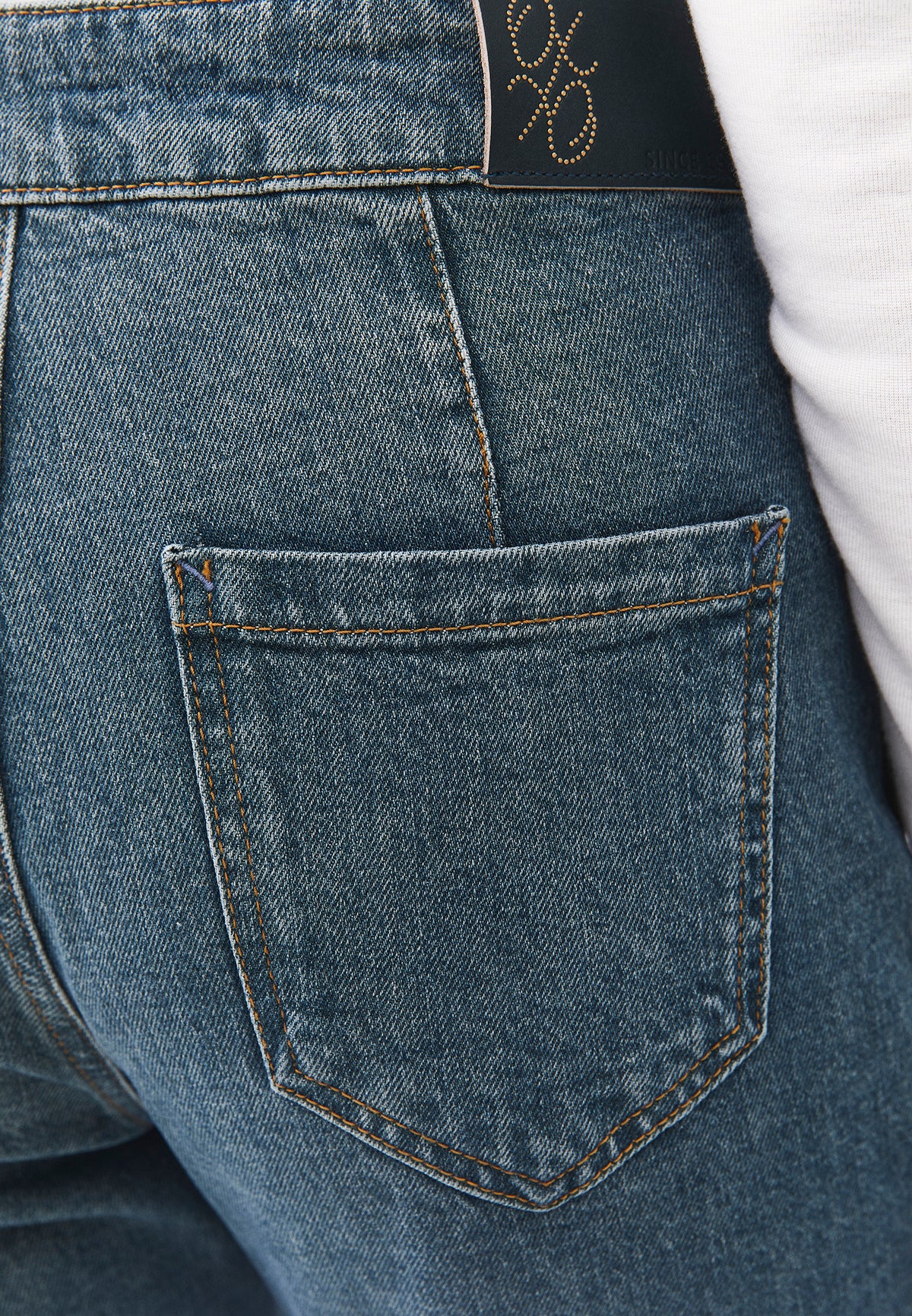 Wide Leg Ultra High Waist Long Pants - MID GREEN DENIM