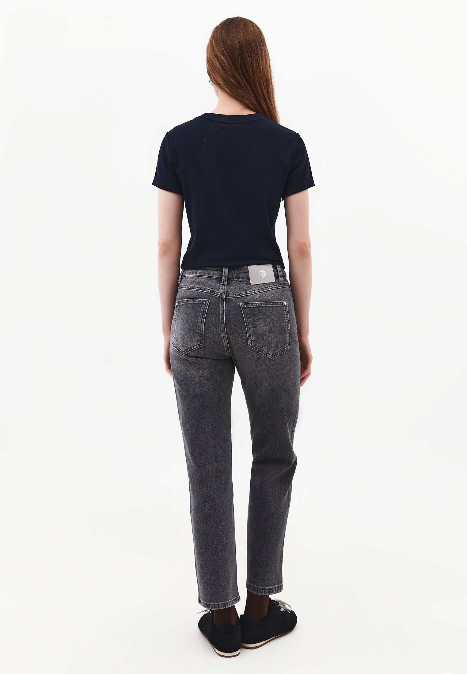 Straight Denim Pants - MID GREY DENIM
