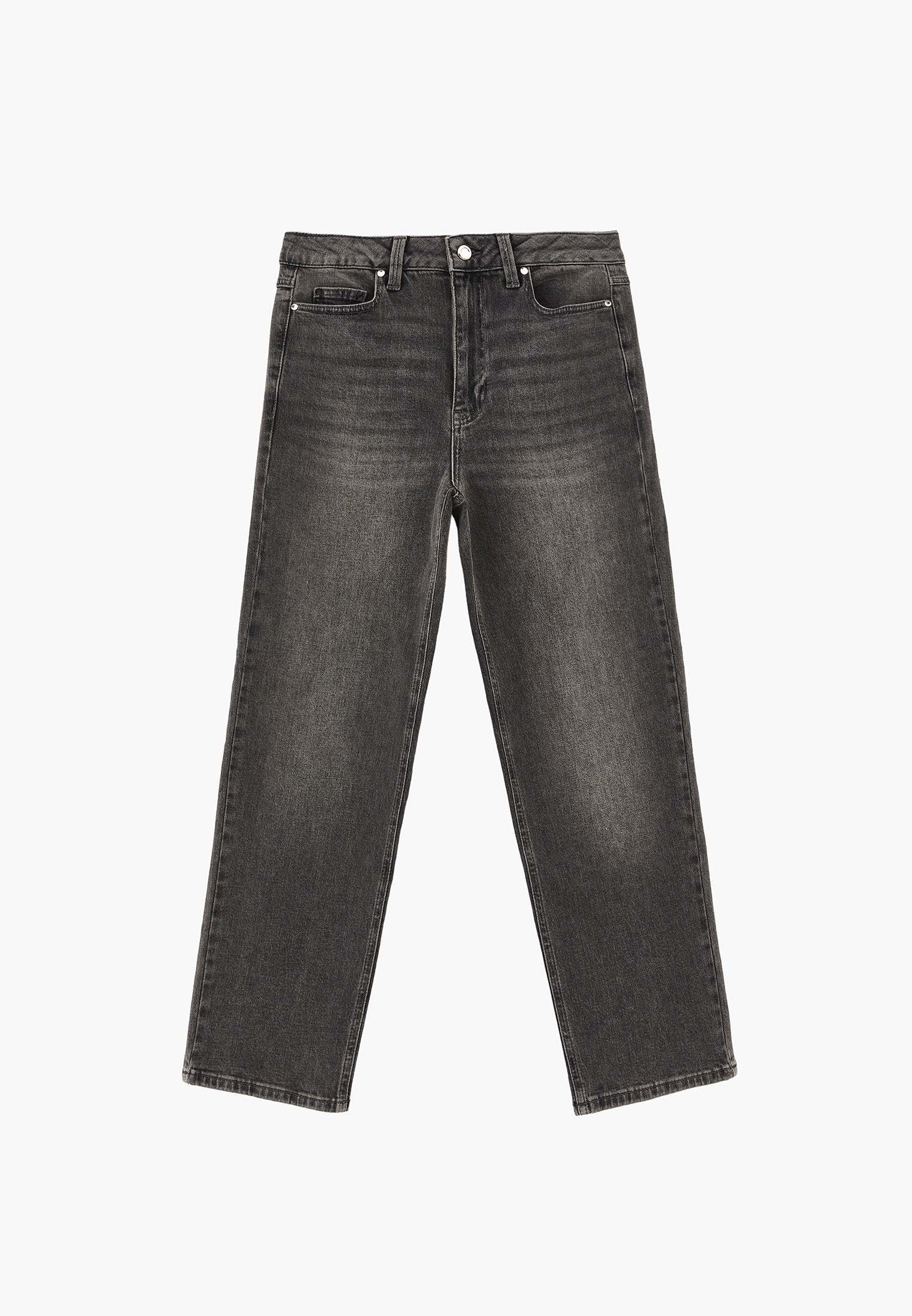 Straight Denim Pants - MID GREY DENIM