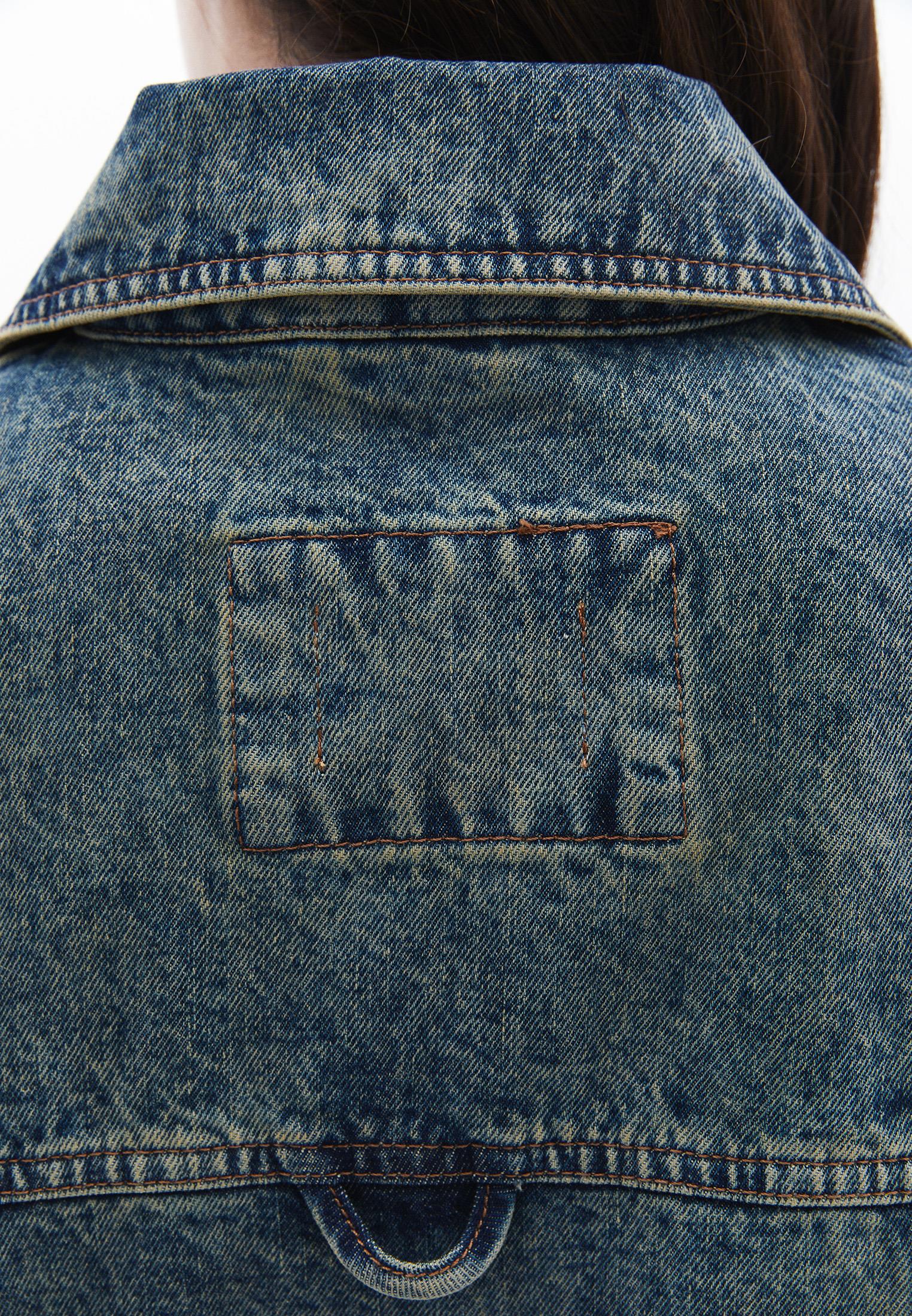Oversize Tunic Denim Jacket - MID SAND DENIM
