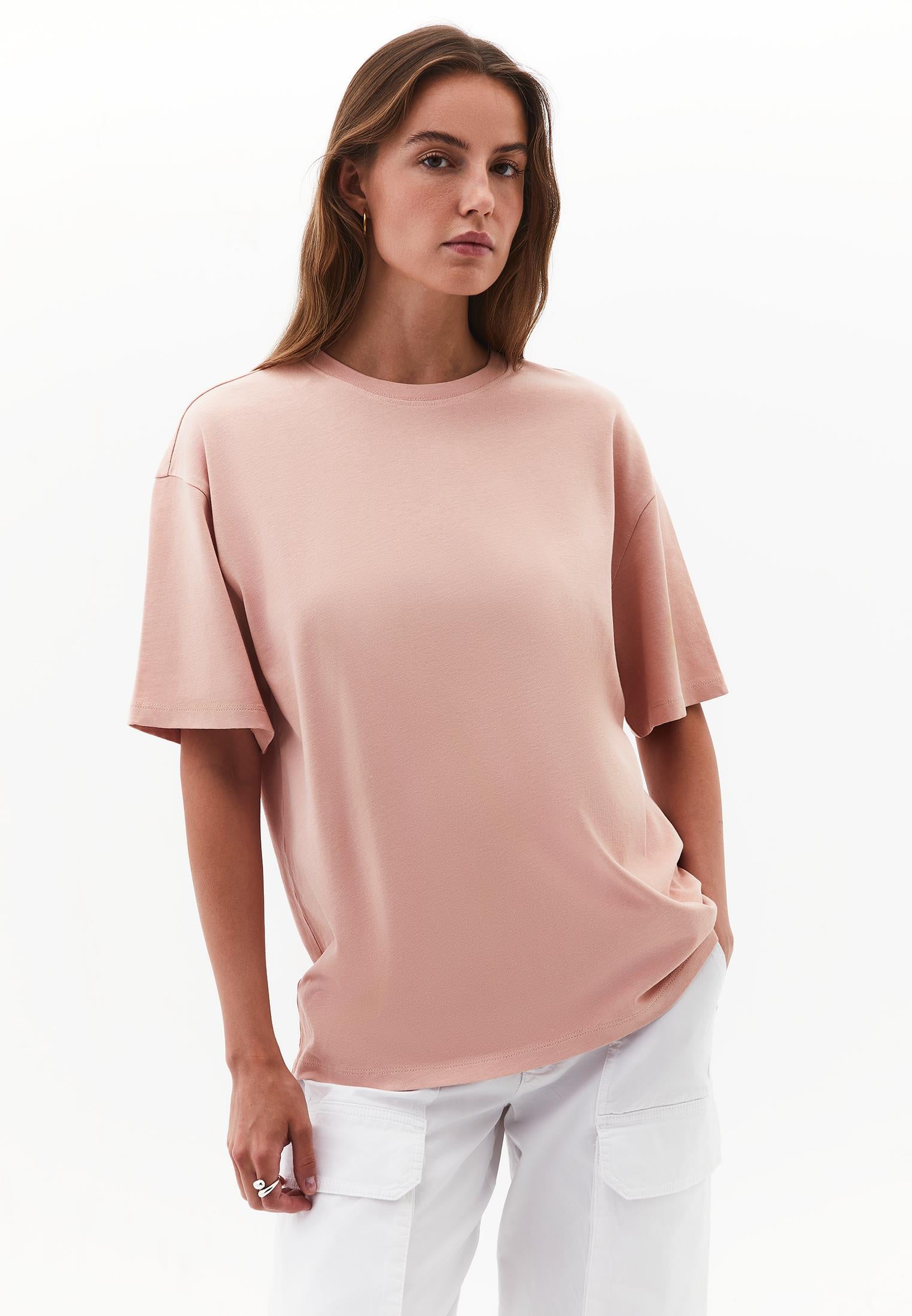 Boyfriend Crew Neck T-Shirt - MISTY ROSE