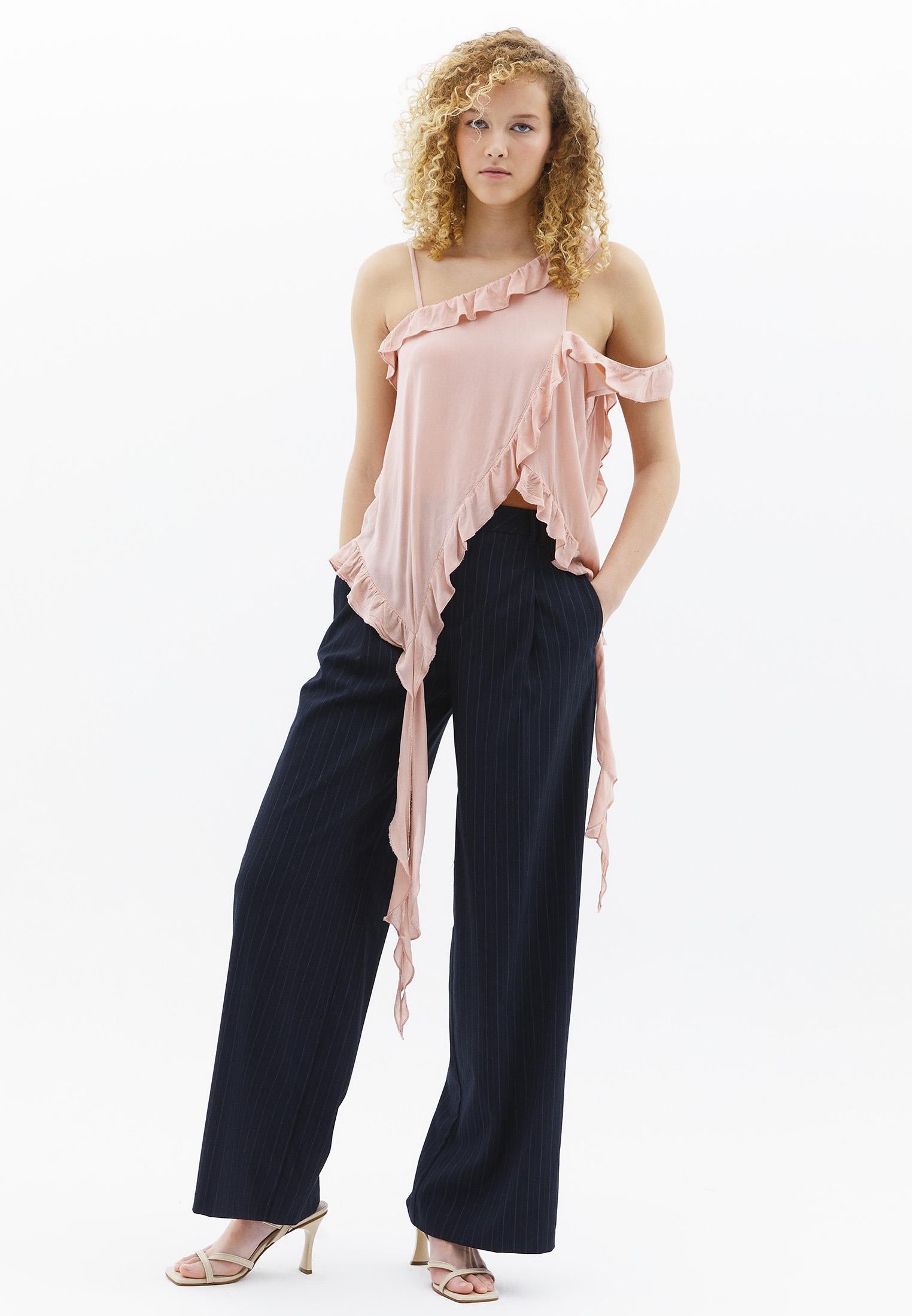 Asymmetric Blouse - MISTY ROSE