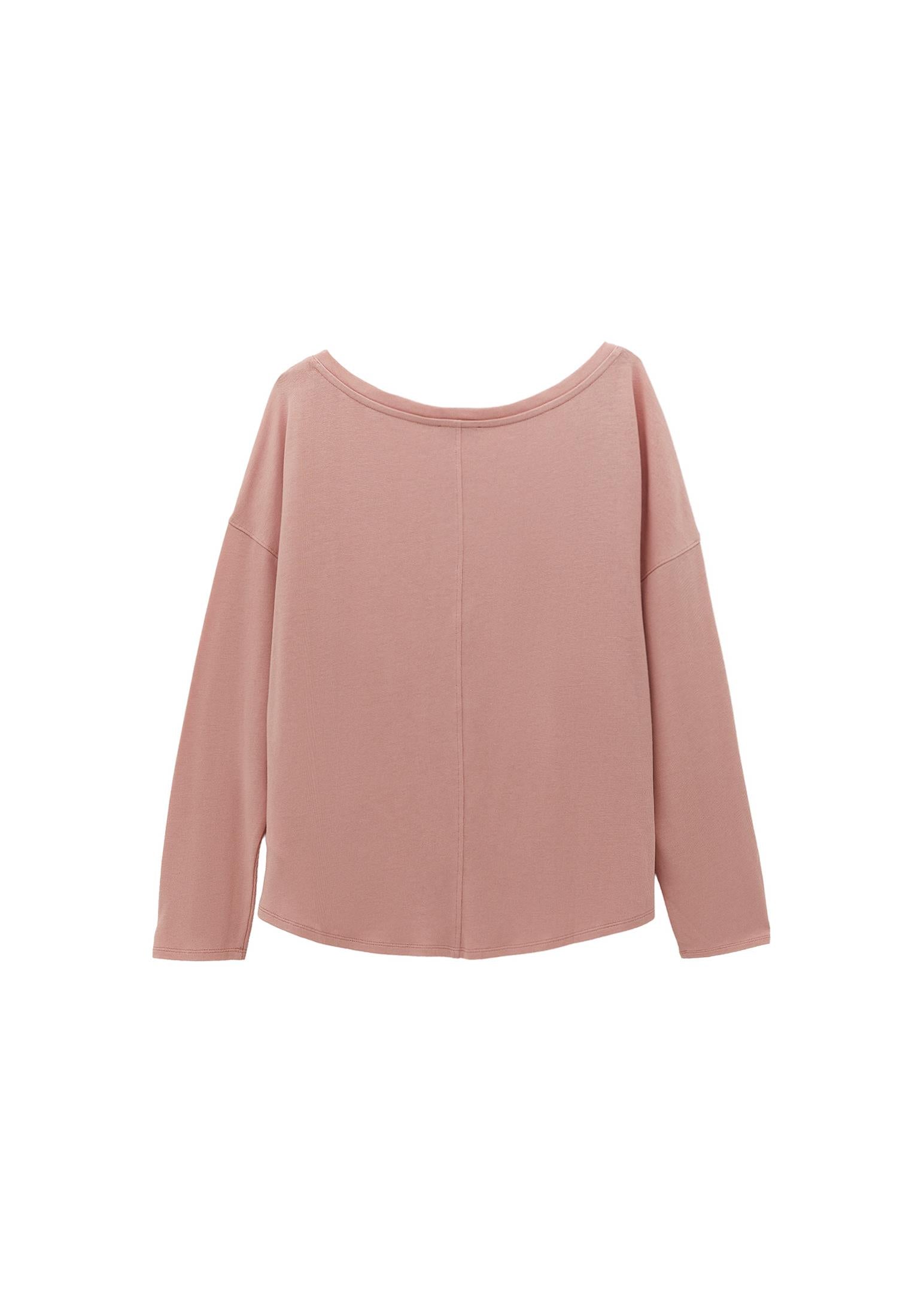 Boat Neck Loose Knit Look Sweater - MISTY ROSE