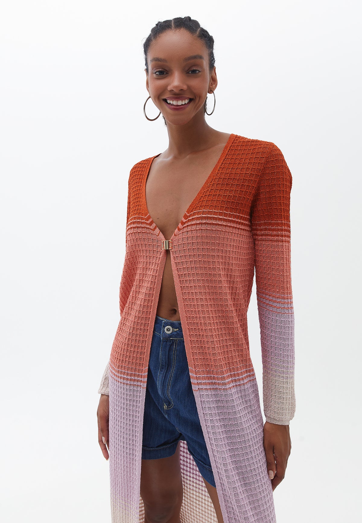 Long Raglan Sleeve Cardigan - MIX COLOR
