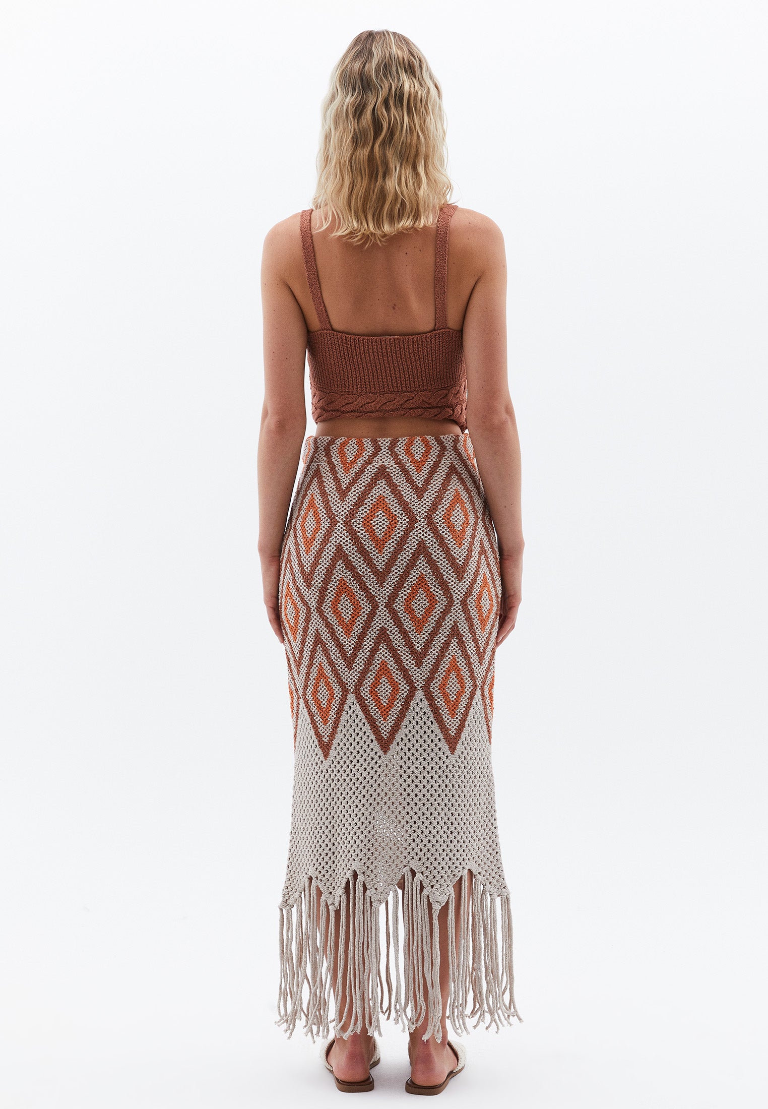 Ajurlu Uzun Straight Skirt - MIX COLOR