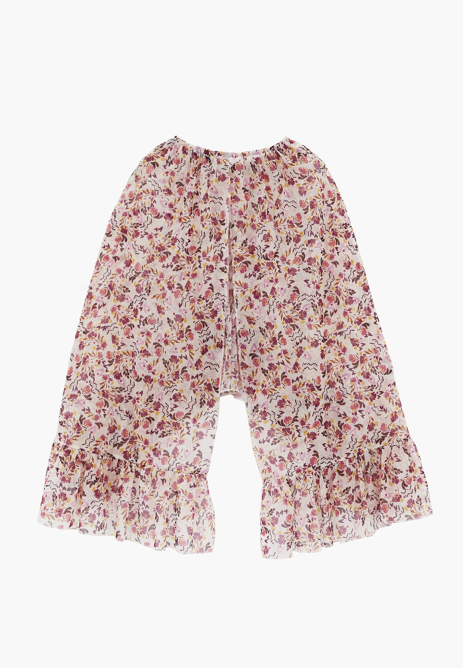 Kimono With Ruffle Details And Bateau Neck - MIX COMB