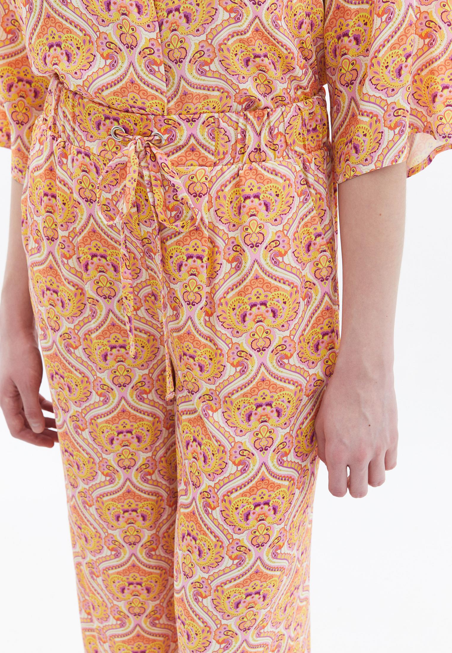 Wide Leg Tied Trousers - MIX PRINT