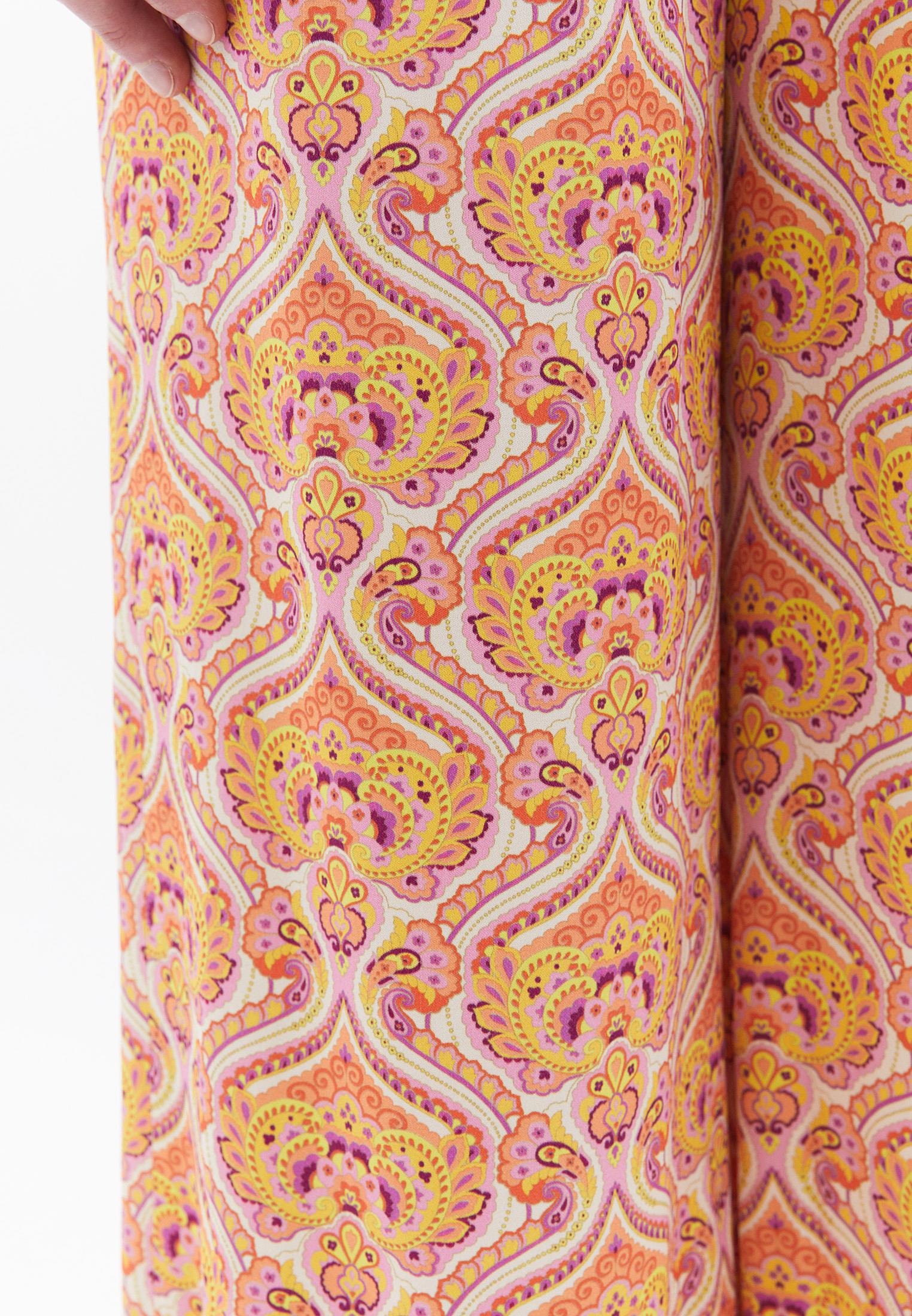 Wide Leg Tied Trousers - MIX PRINT