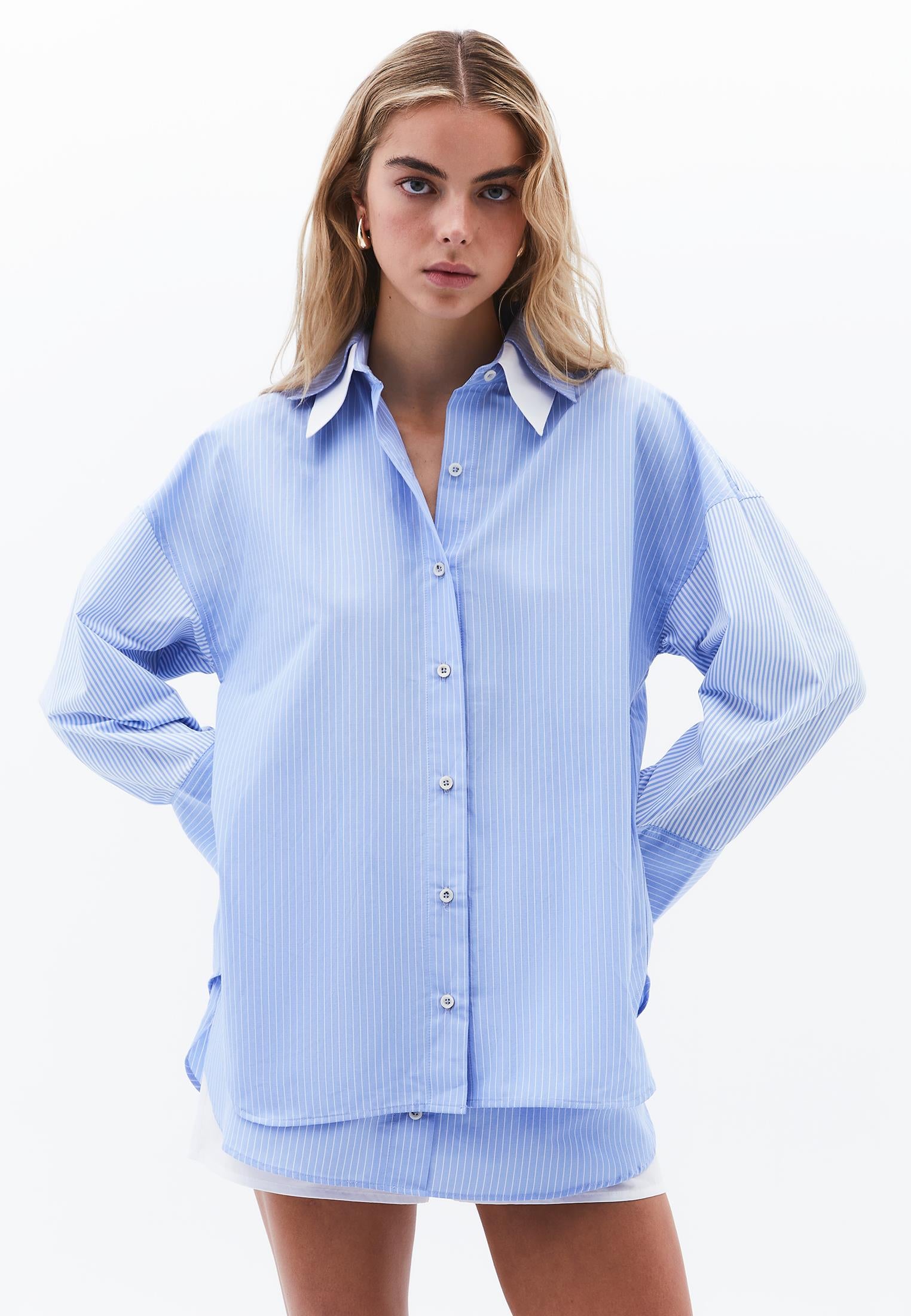 Oversize Striped Shirt - MIX STRIPED COMB