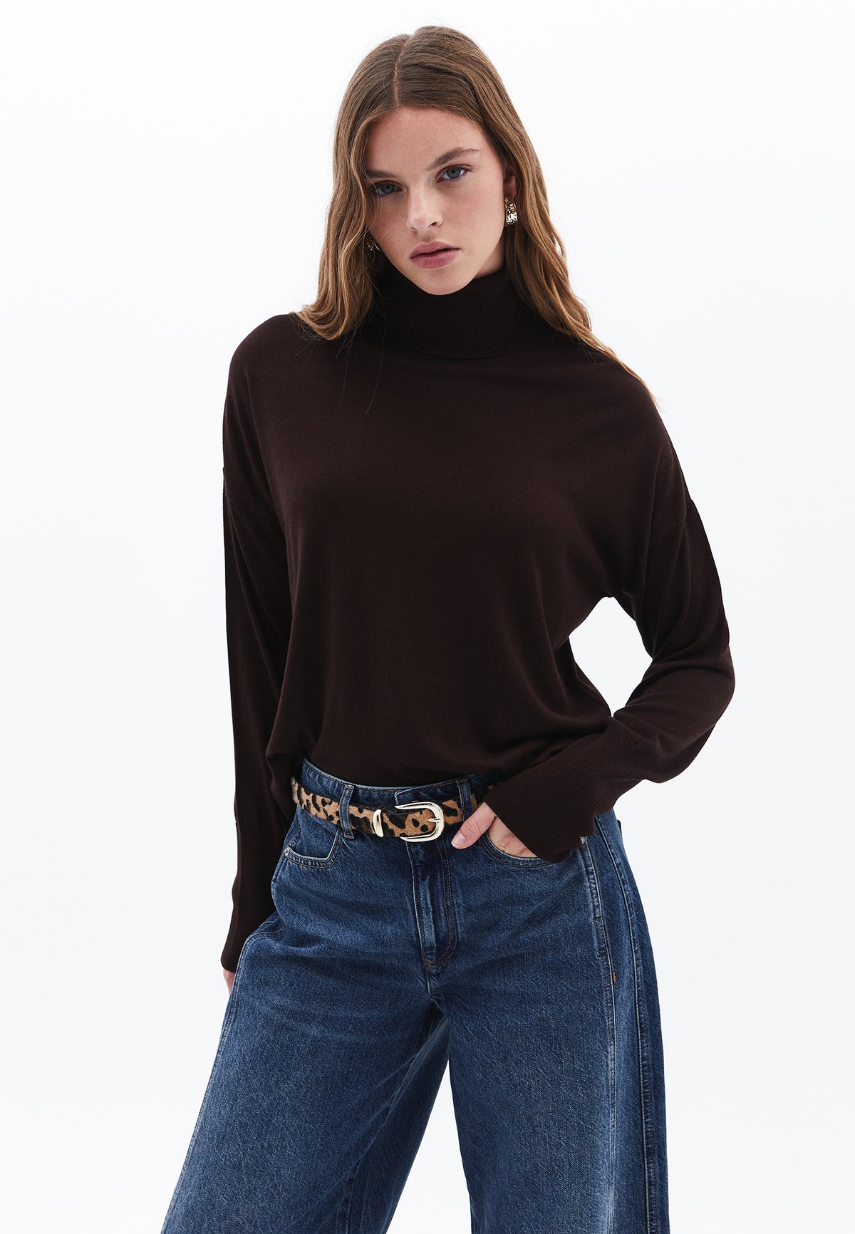 Turtleneck Long Sleeve Comfortable Knitwear - MOLE