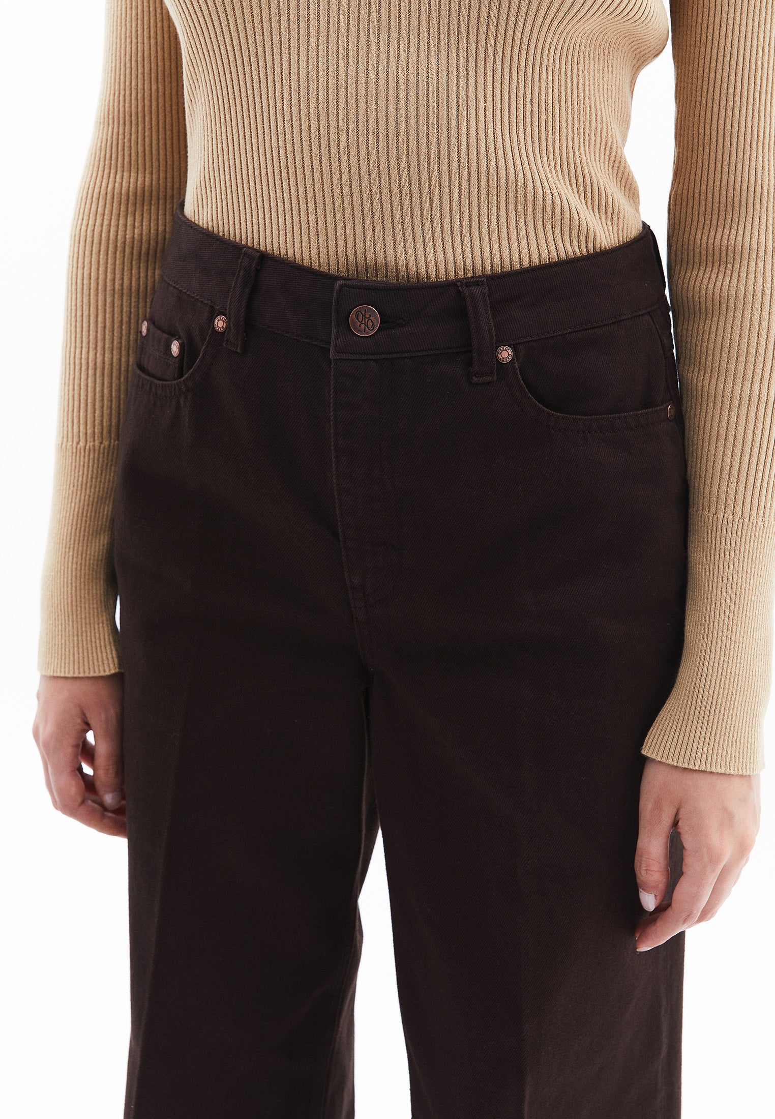High Waist Wide Leg Long Trousers - MOLE