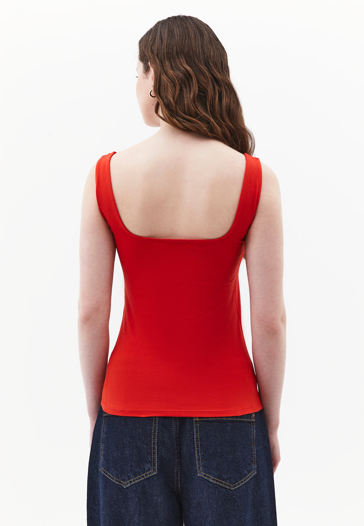 Square Neck Tank Top - MOLTEN LAVA