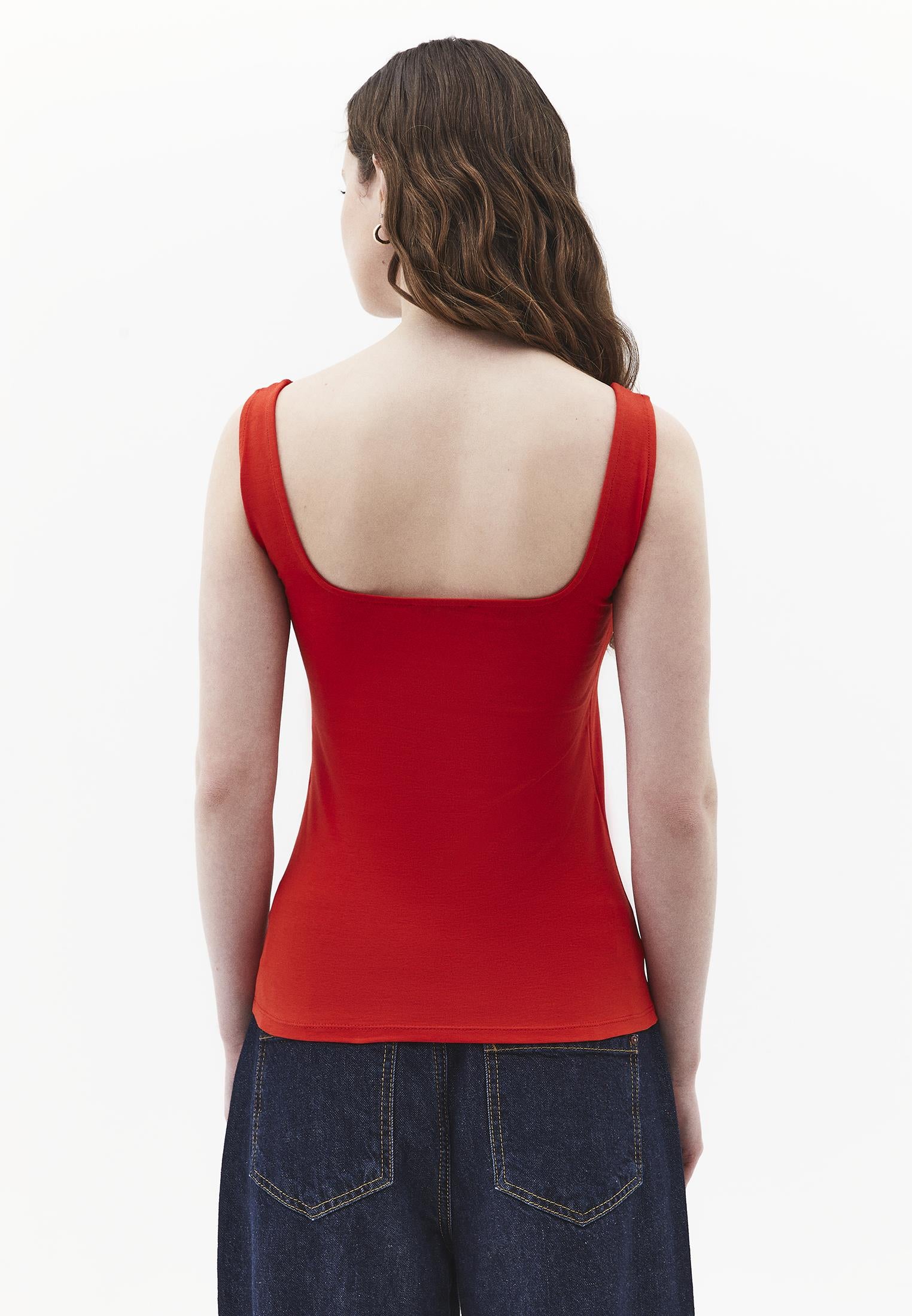 Square Neck Tank Top - MOLTEN LAVA