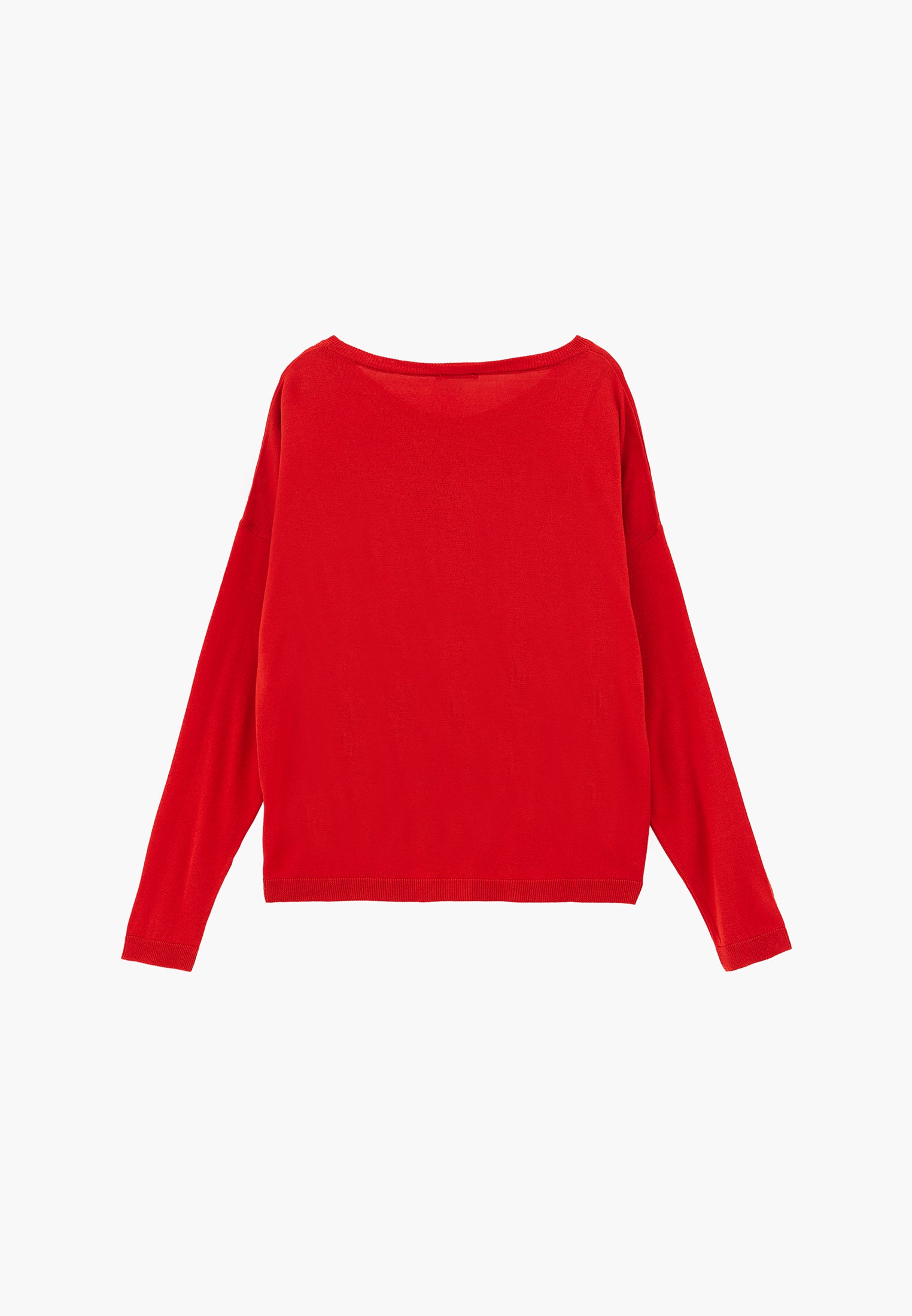 Viscose Boat Neck Sweater - MOLTEN LAVA