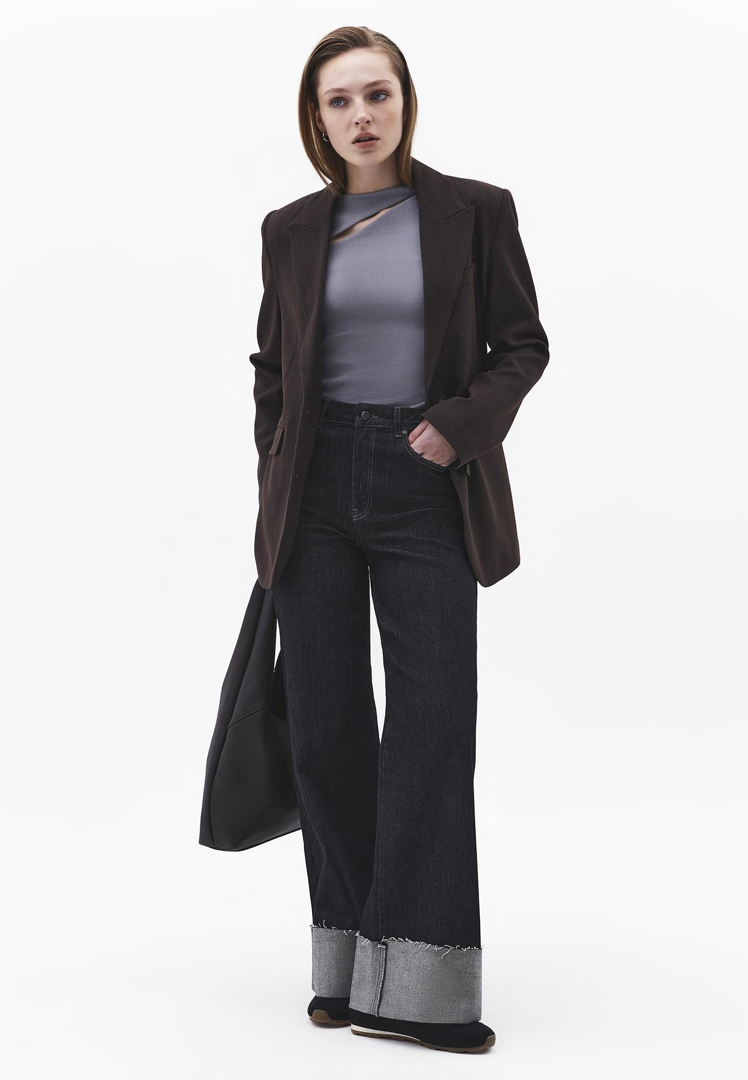 Asymmetric Cutout Long Sleeve Bodycon T-Shirt - MONUMENT