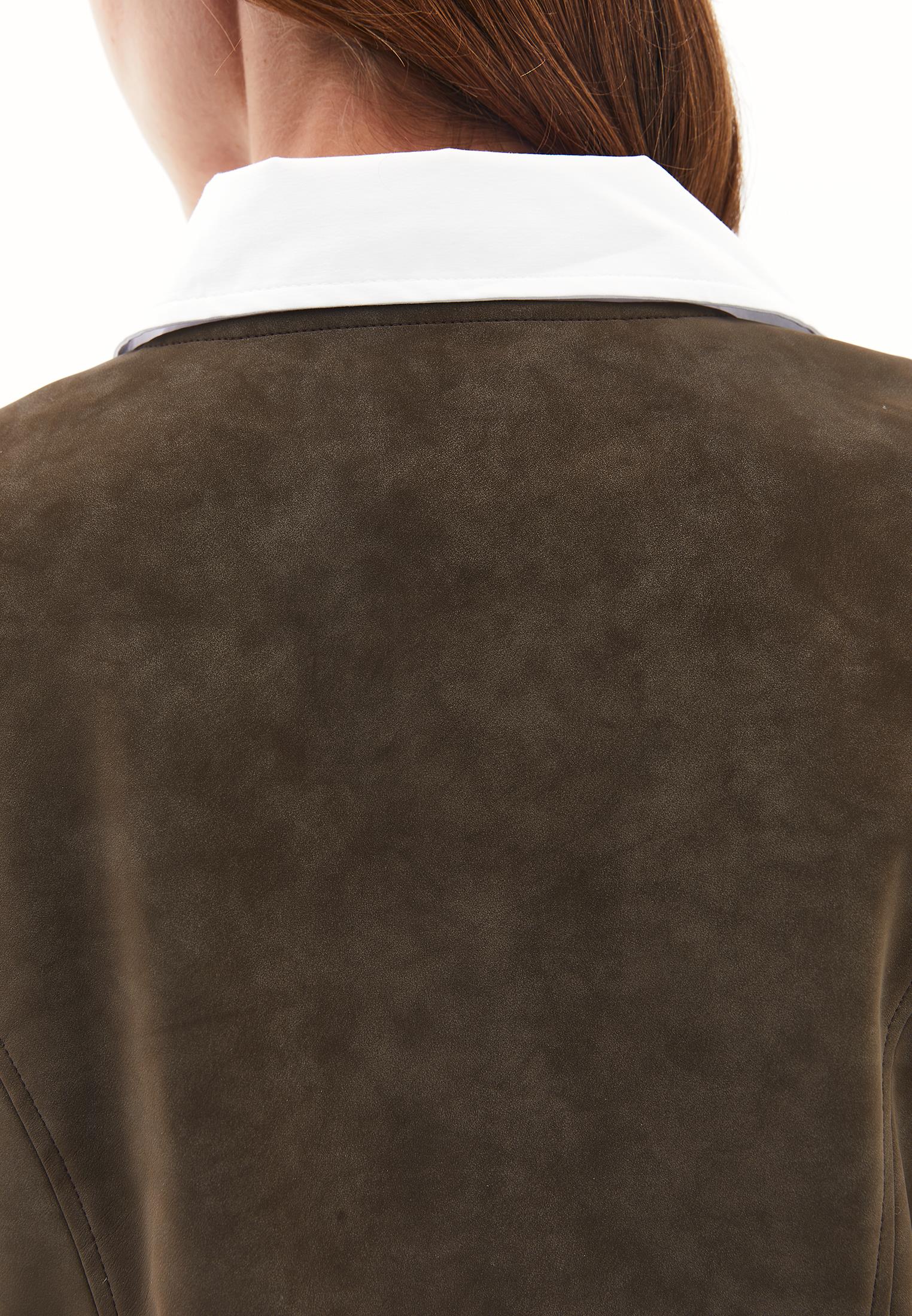 Tie Waist Suede Vest - MOREL