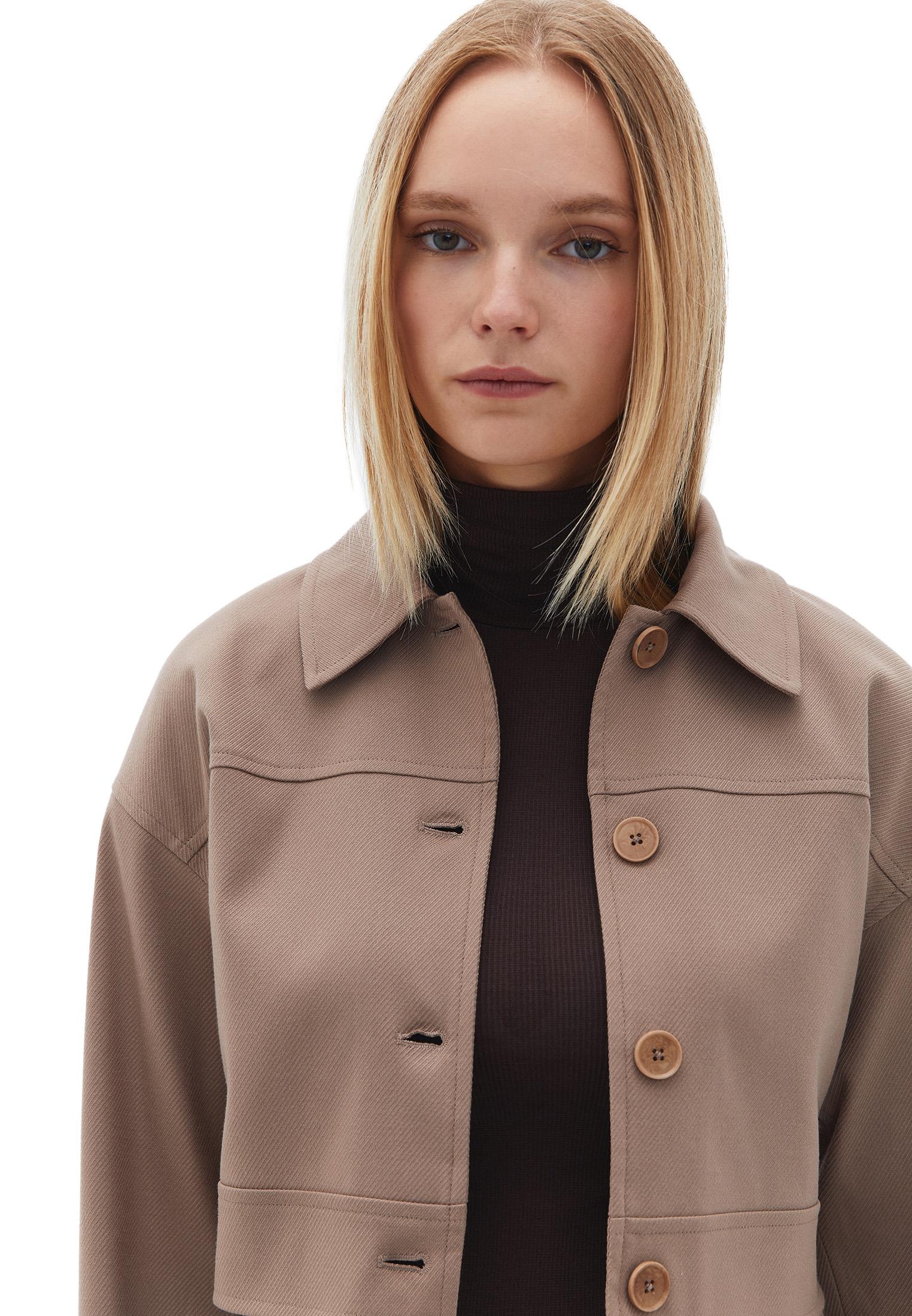 Draped Shirt Collar Jacket - MOUNTAIN TRAIL