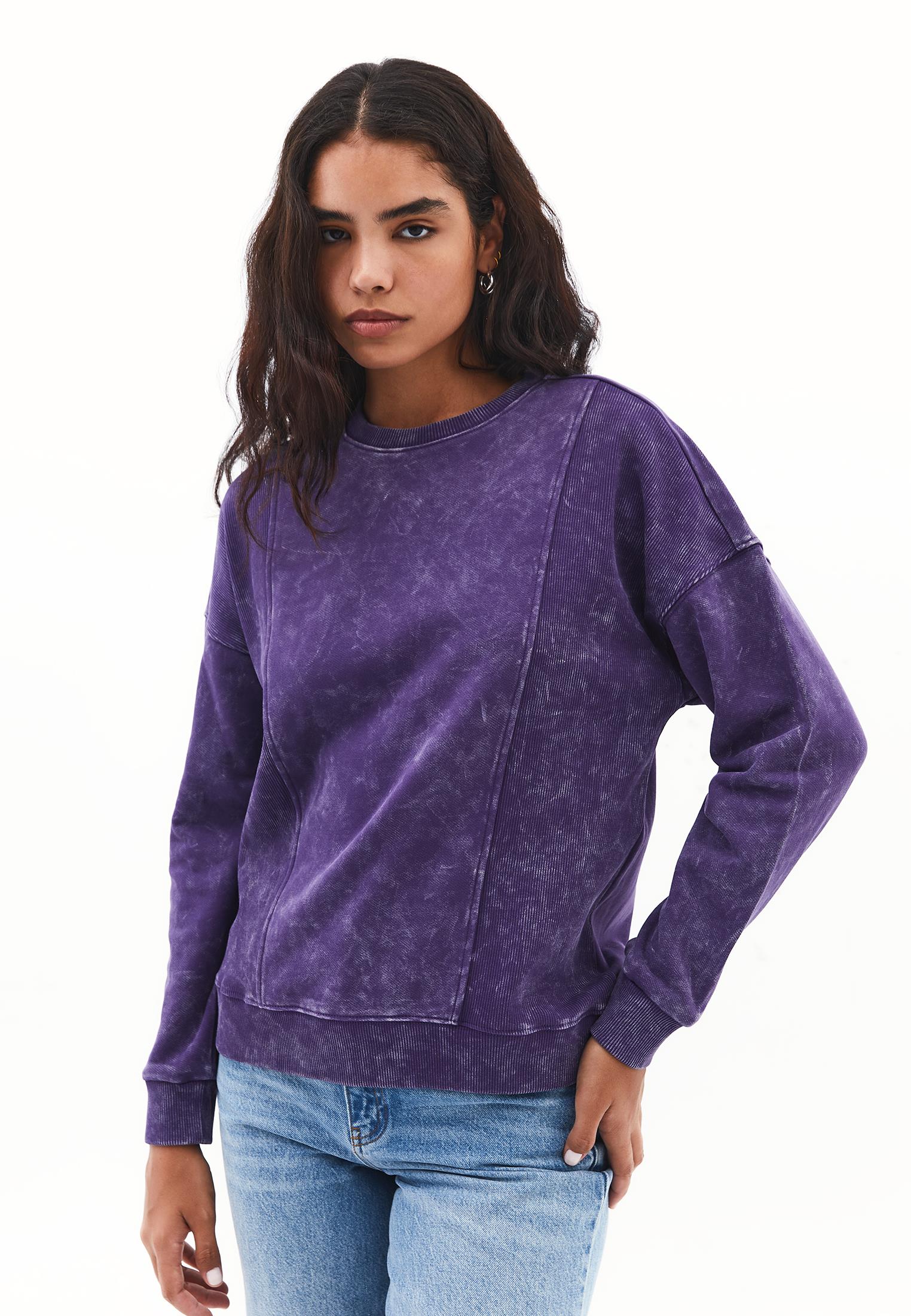 Zip Detailed Oversize Sweatshirt - MULBERRY PURPLE