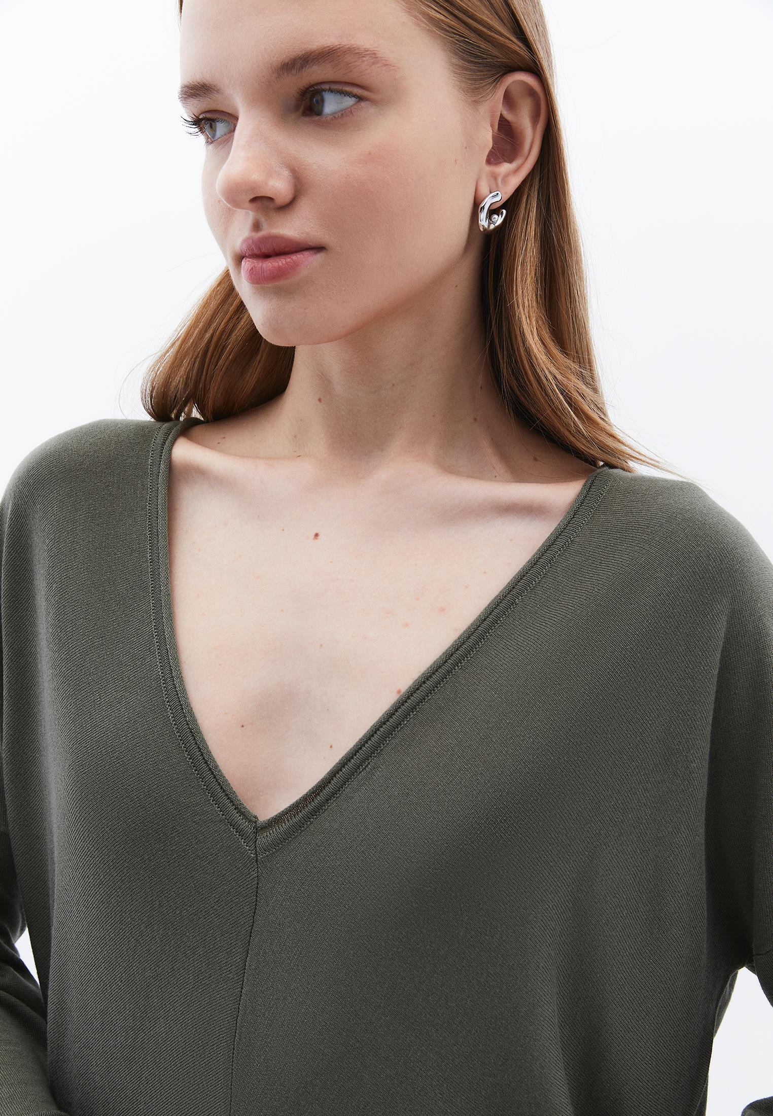 V Neck Long Sleeve Knitwear - MULLED BASIL