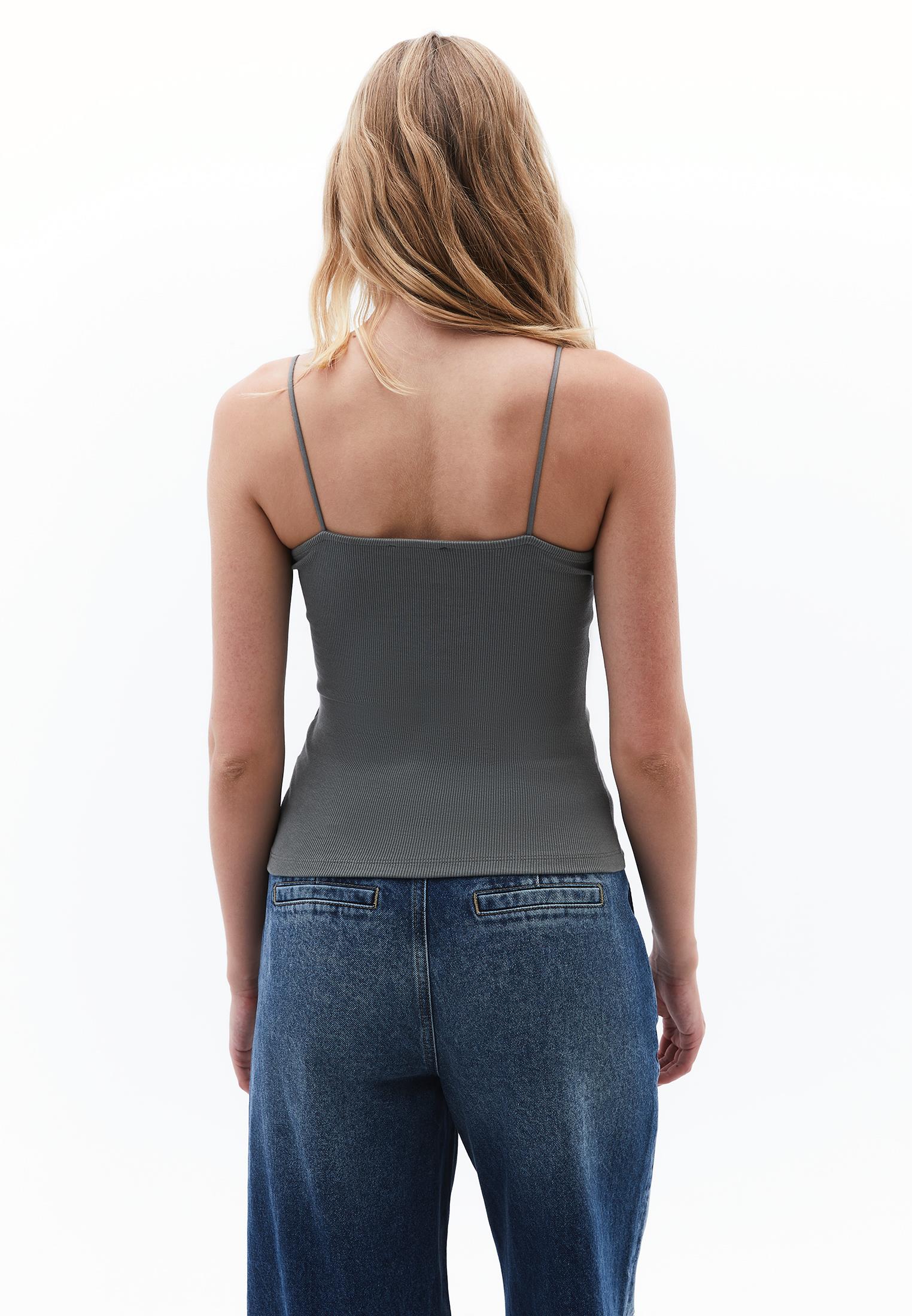 Square Neck Strap Tank Top - MULLED BASIL