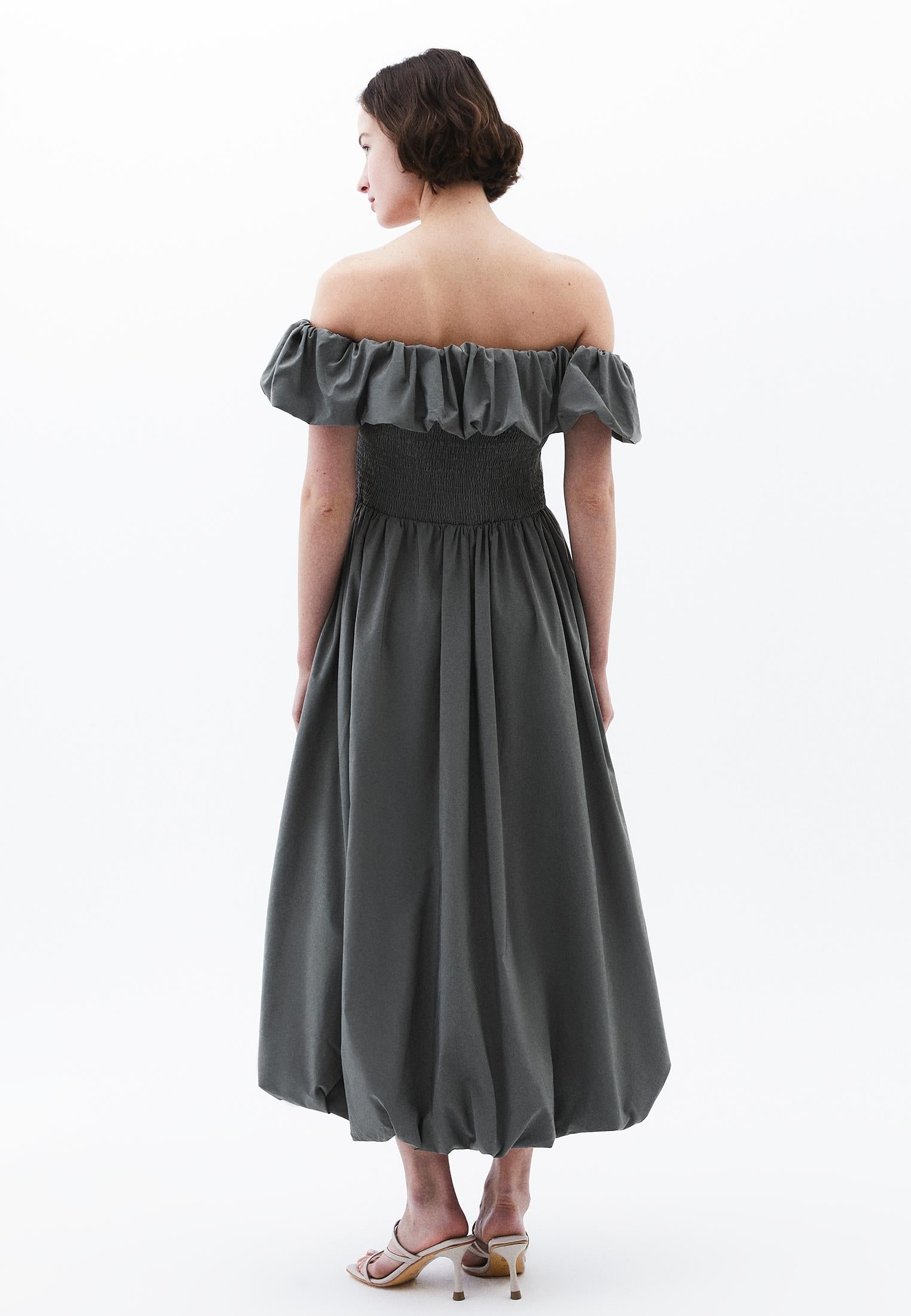 Balloon Dress - MULLED BASIL