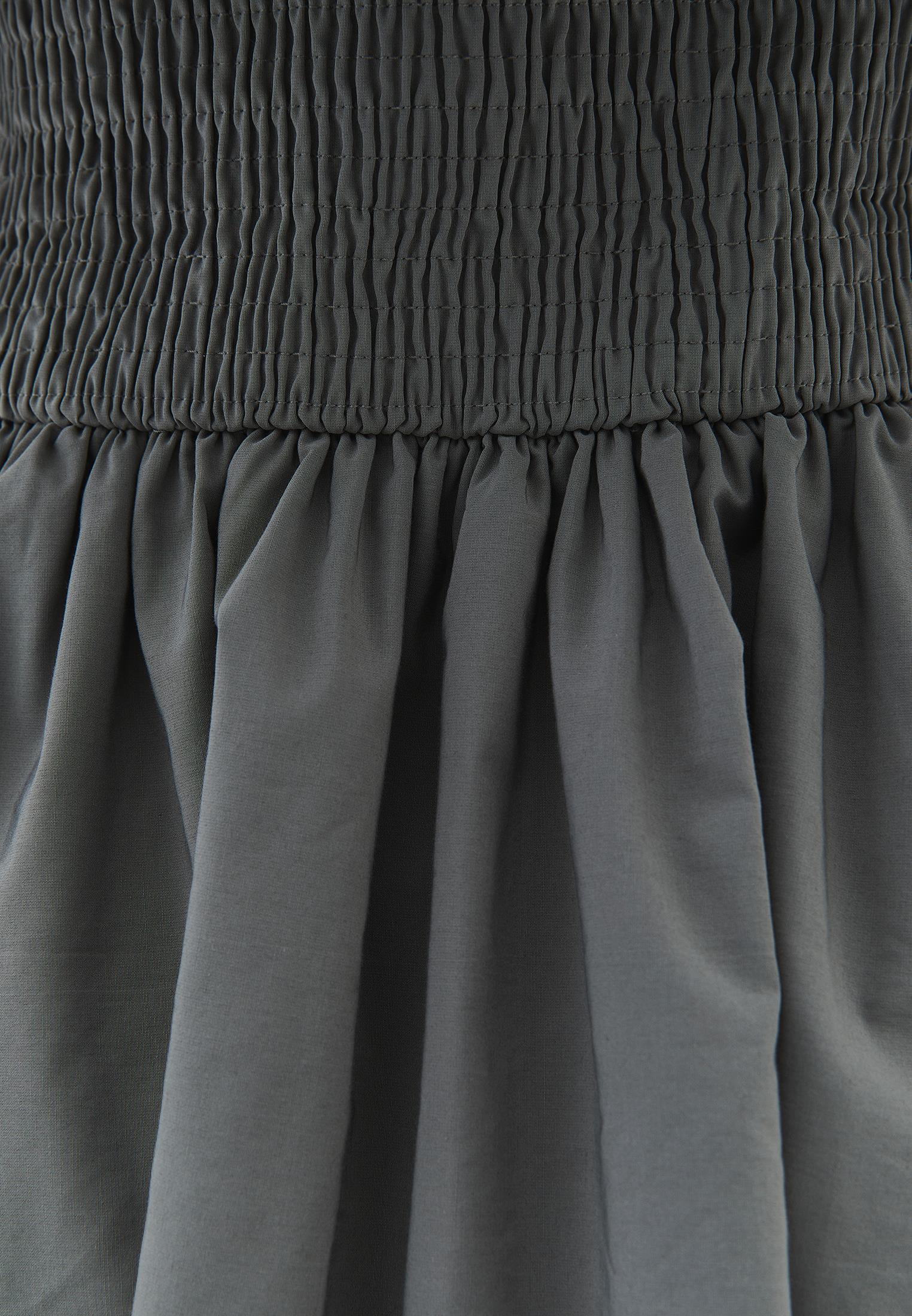 Balloon Shape Sleeveless Short Dress with Dropped Shoulder - MULLED BASIL