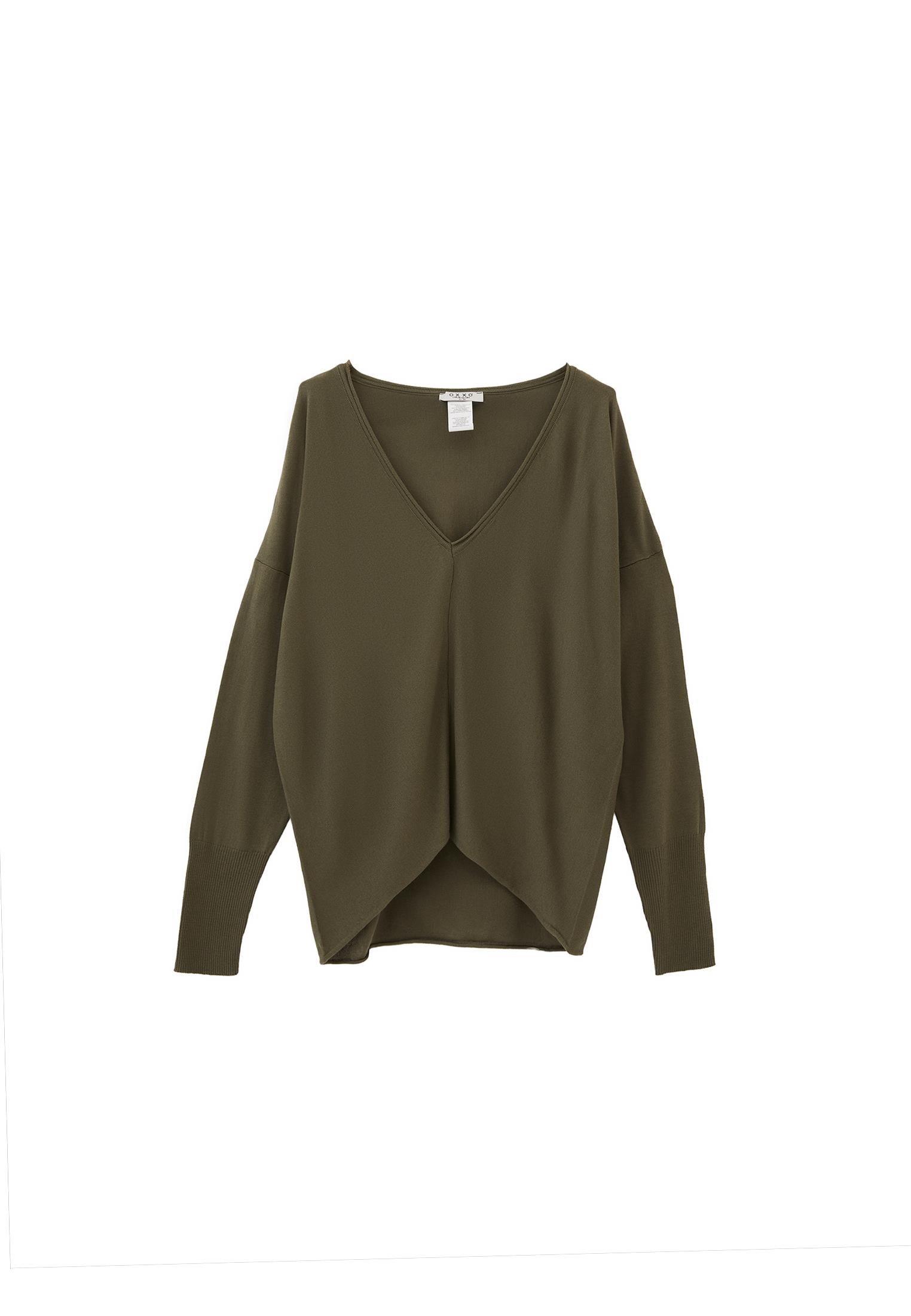 V Neck Long Sleeve Knitwear - MULLED BASIL