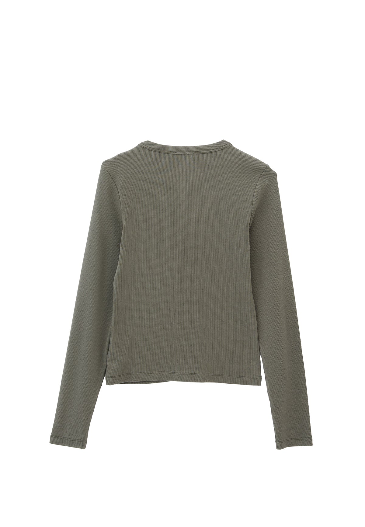 Long Sleeve Crew Neck Bodycon T-Shirt - MULLED BASIL