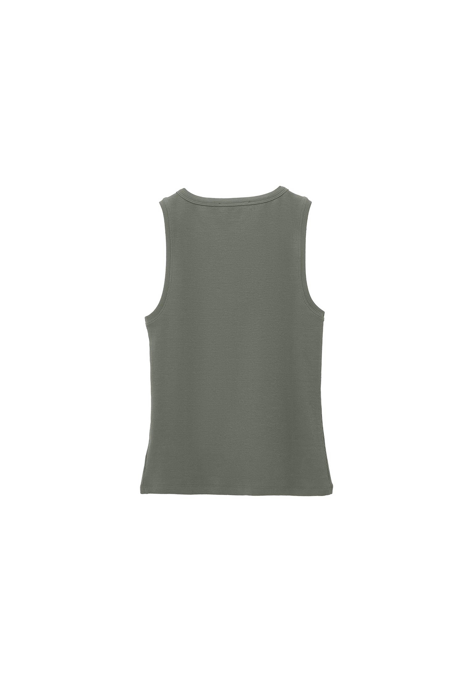 Sleeveless Tank With Crew Neck - MULLED BASIL