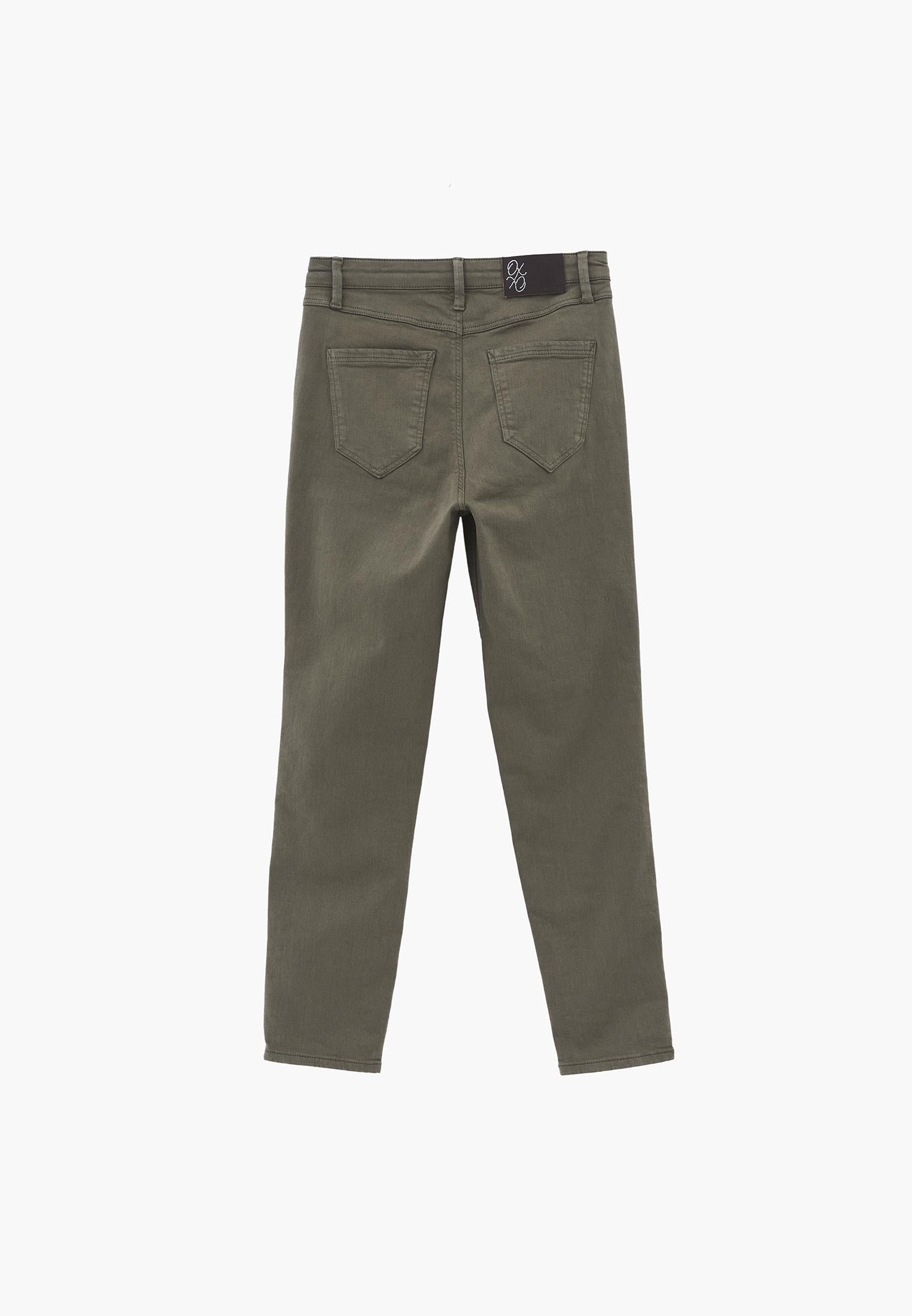 High Waist Ankle Pants - MULLED BASIL