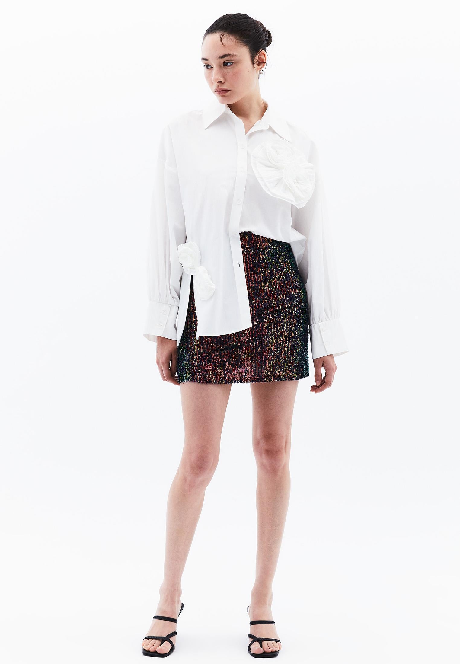 Short Sequin Skirt - MULTI COLOR