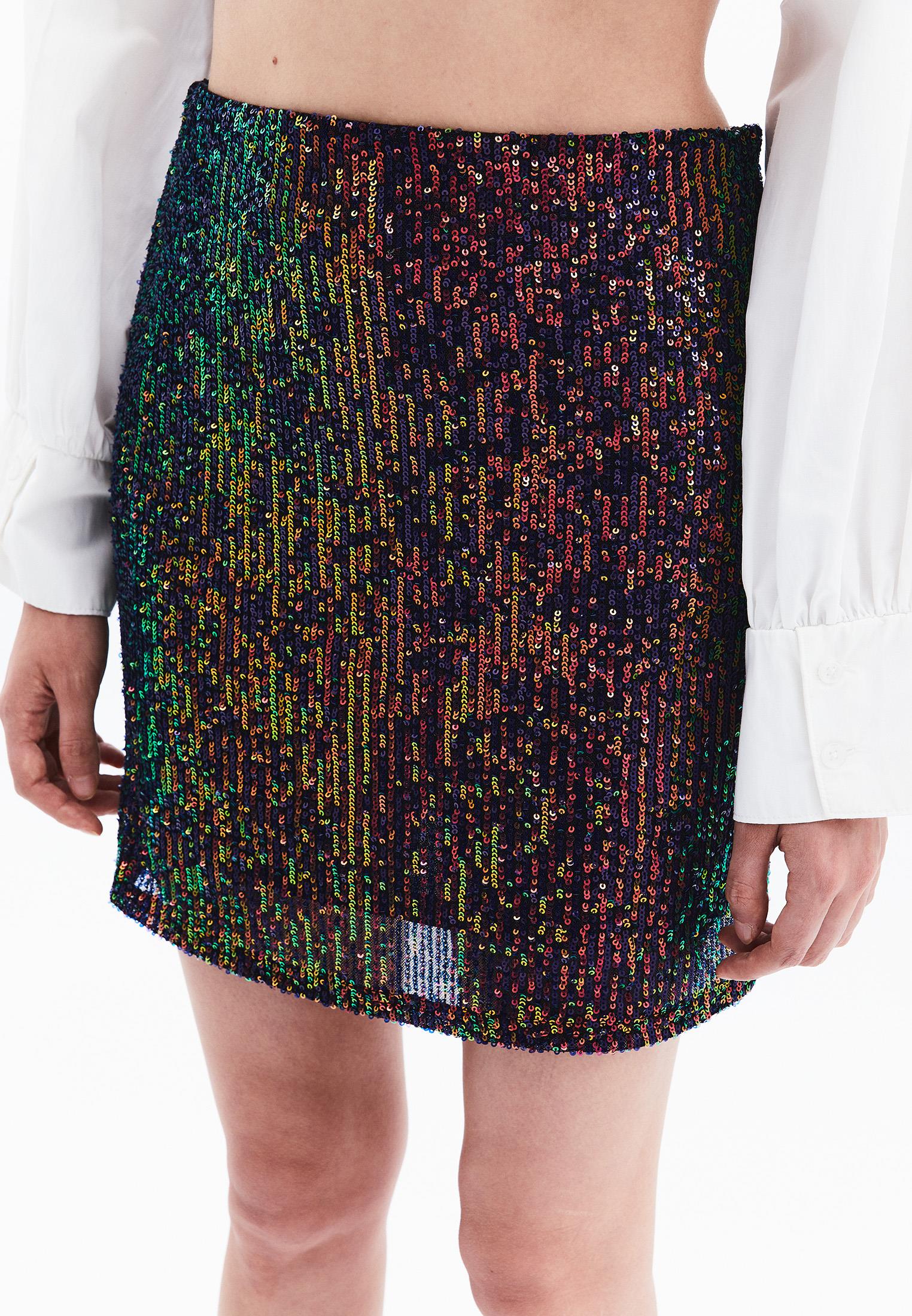 Short Sequin Skirt - MULTI COLOR