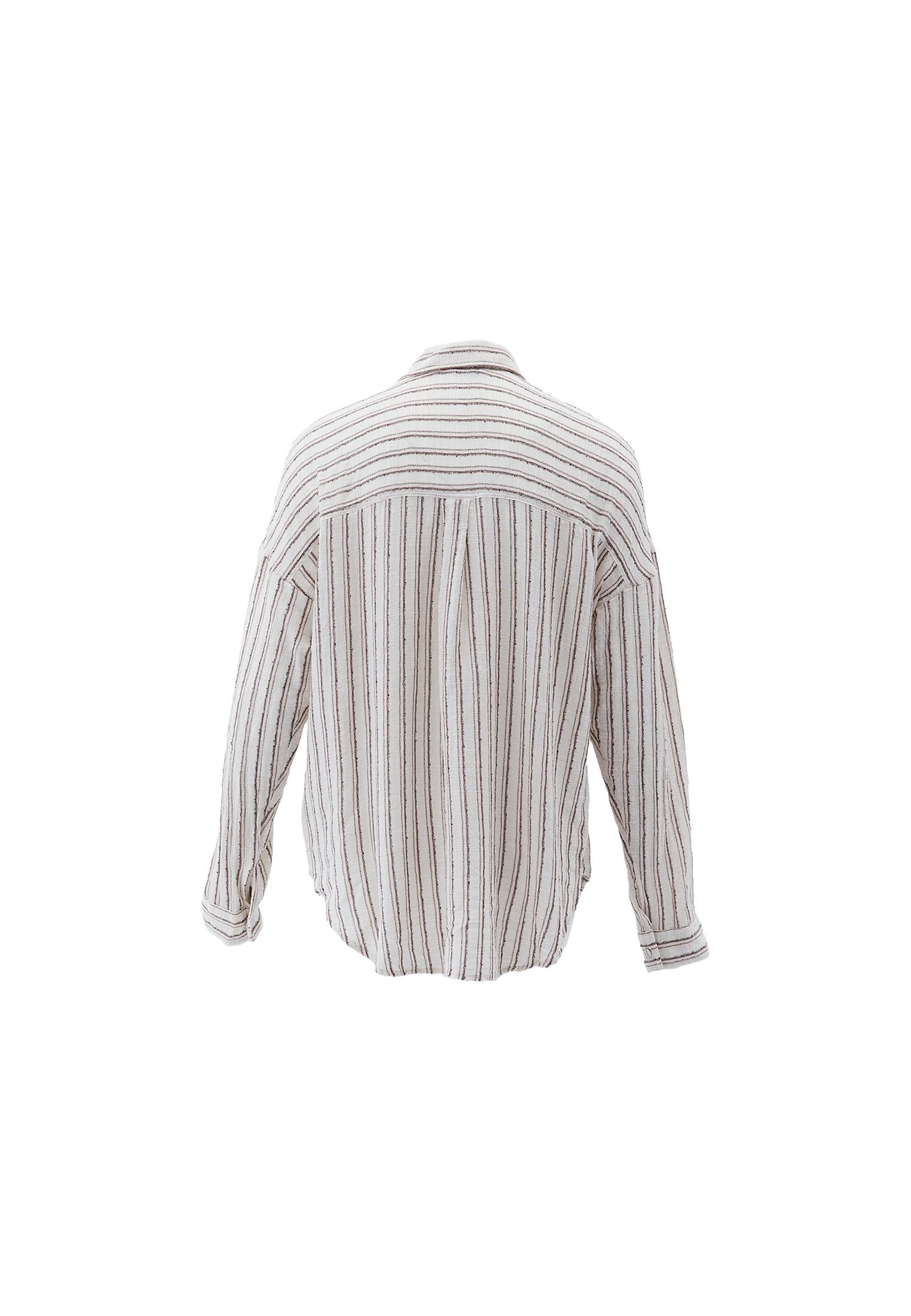 Oversize Shirt With Pocket - MYRISTICA STRIPE