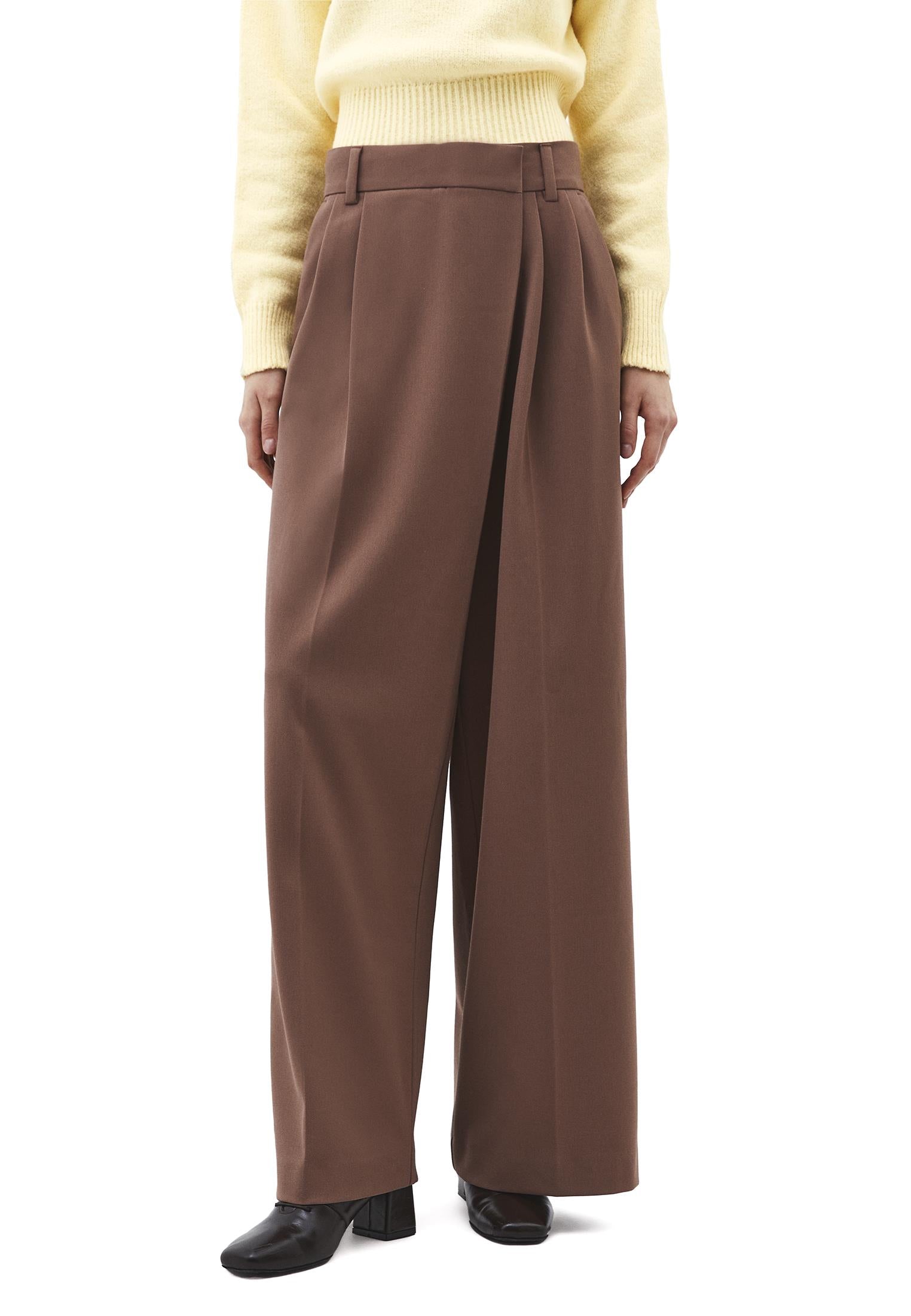 High Waist Asymmetric Wide Leg Pants - MYRISTICA