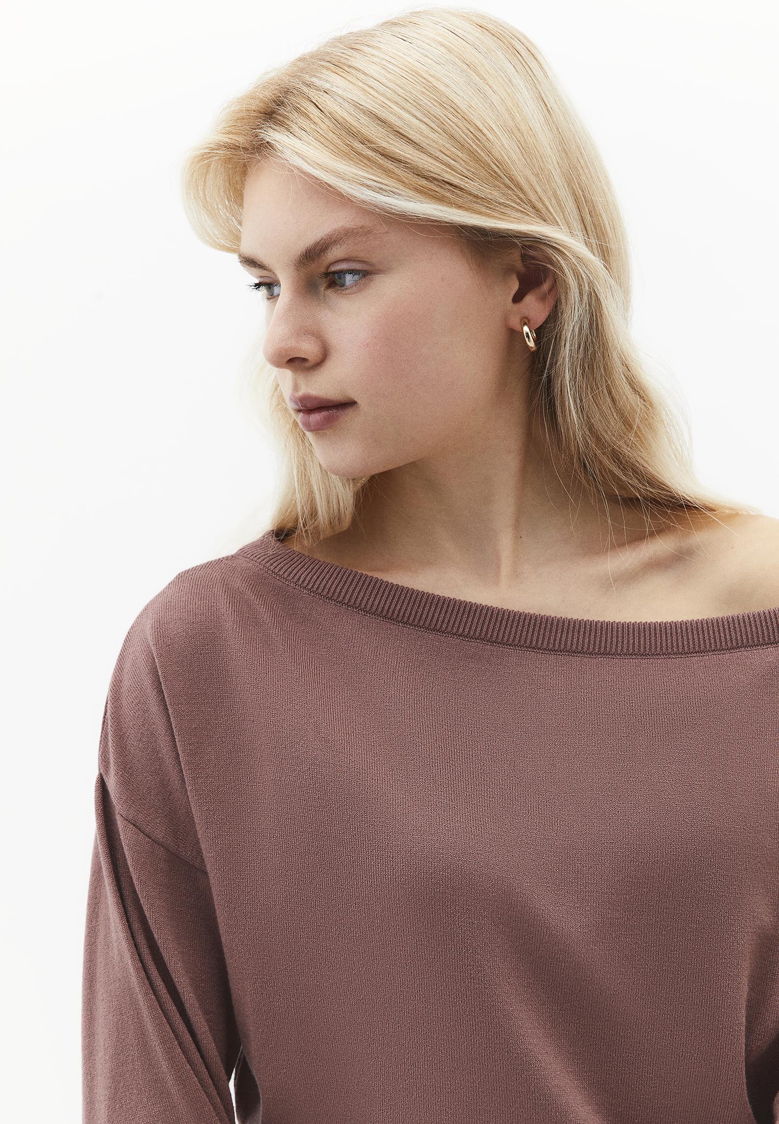 Boat Neck Long Sleeve Sweater - MYRISTICA