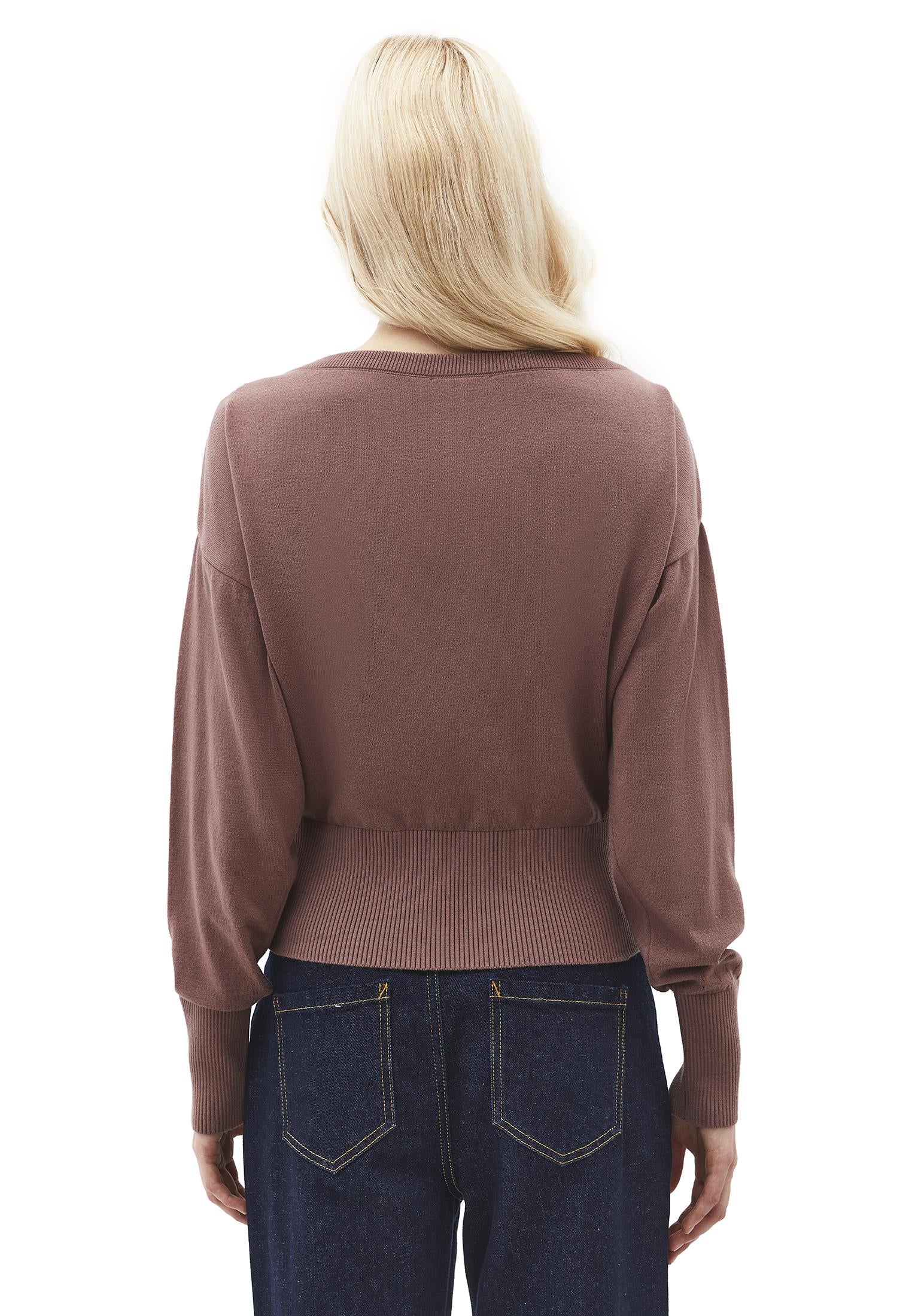Boat Neck Long Sleeve Sweater - MYRISTICA