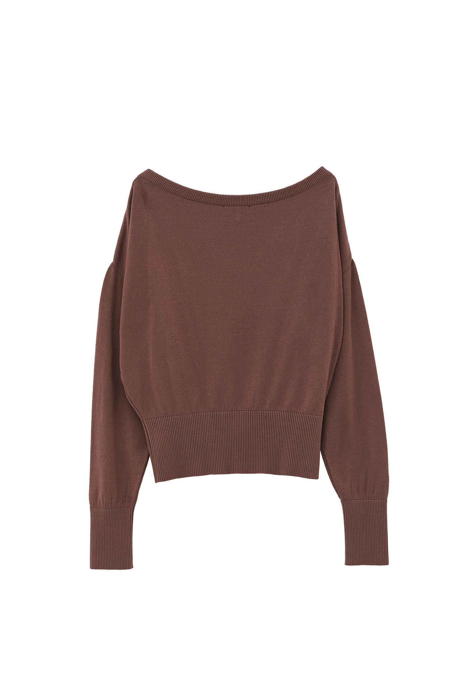 Boat Neck Long Sleeve Sweater - MYRISTICA