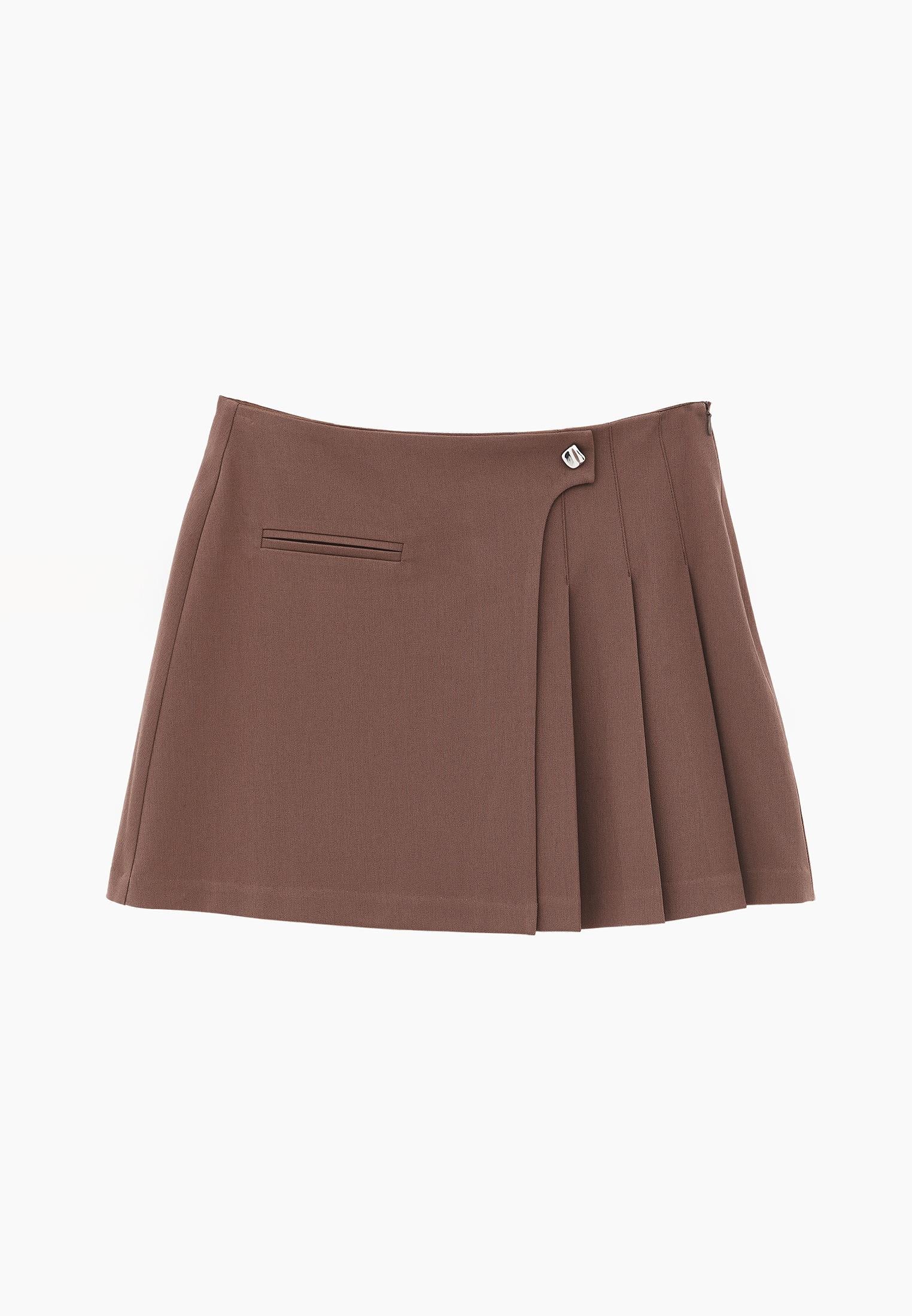 Short Skirt With Pleat Details - MYRISTICA