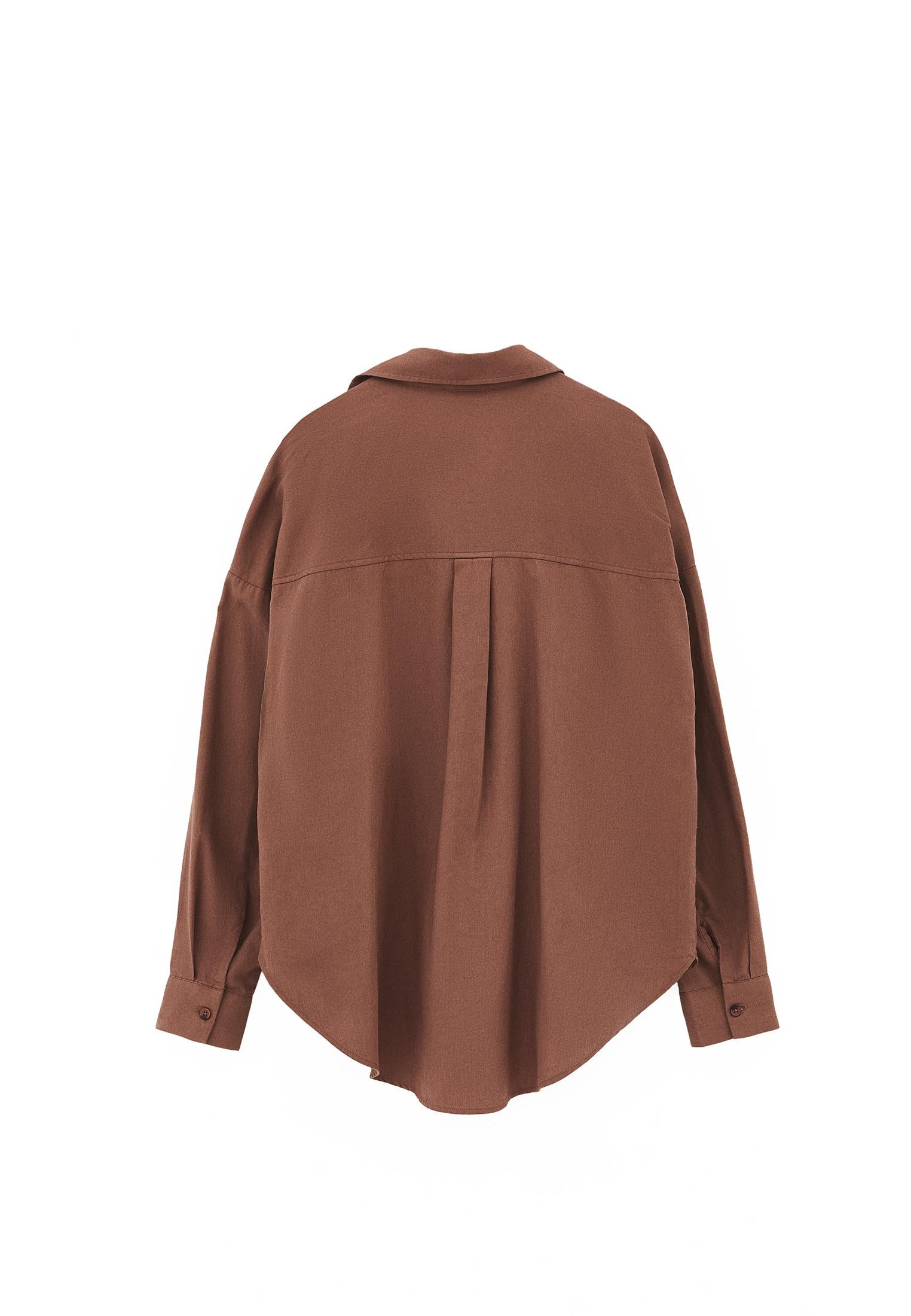 Oversize Long Sleeve Shirt With Pocket Detail - MYRISTICA