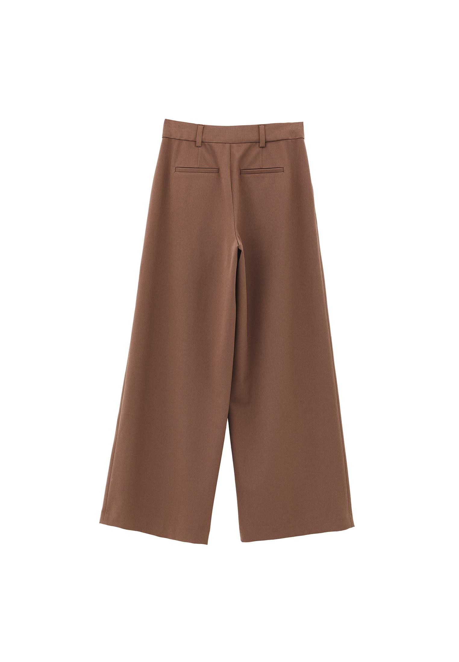 High Waist Asymmetric Wide Leg Pants - MYRISTICA