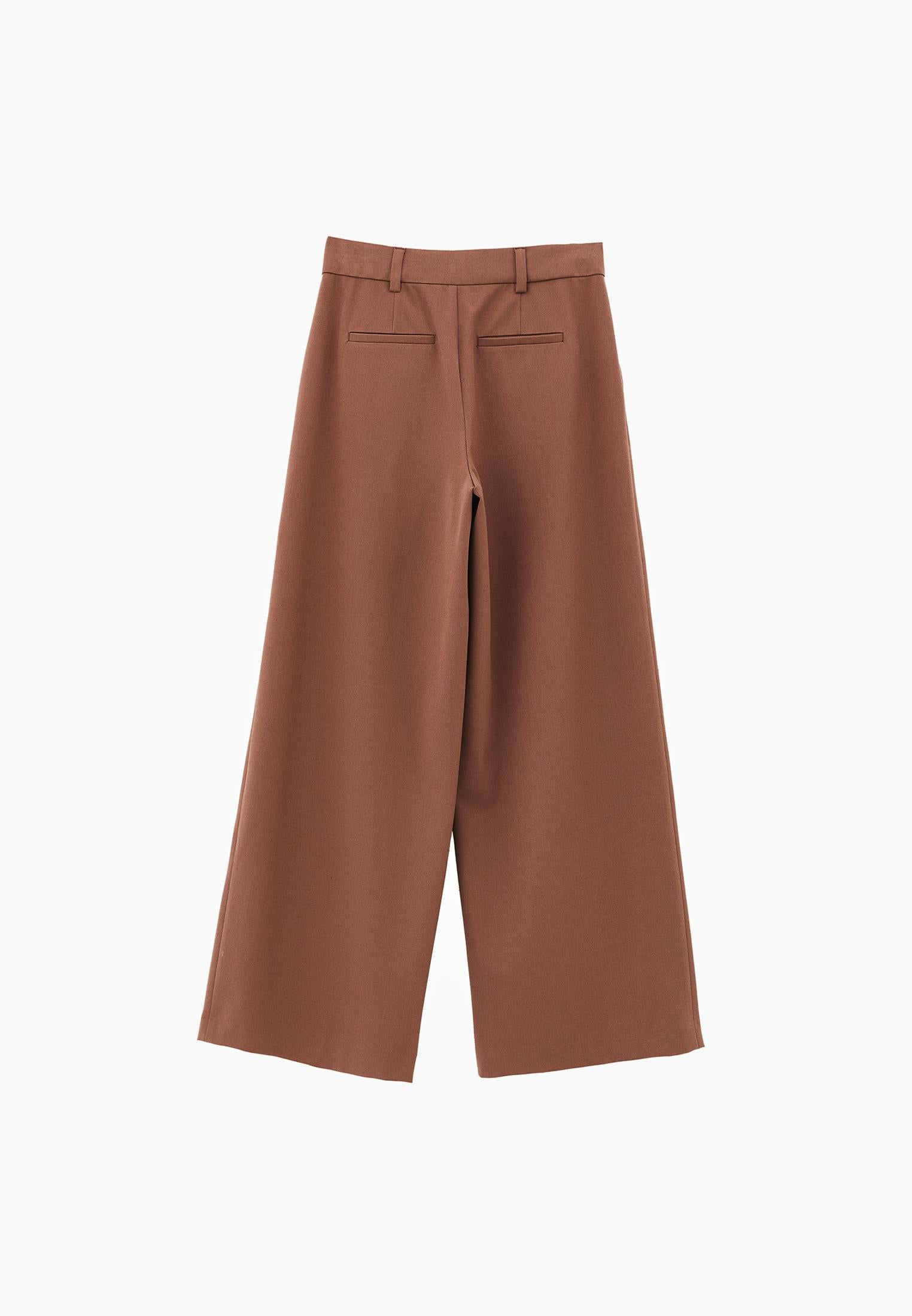High Waist Asymmetric Wide Leg Pants - MYRISTICA