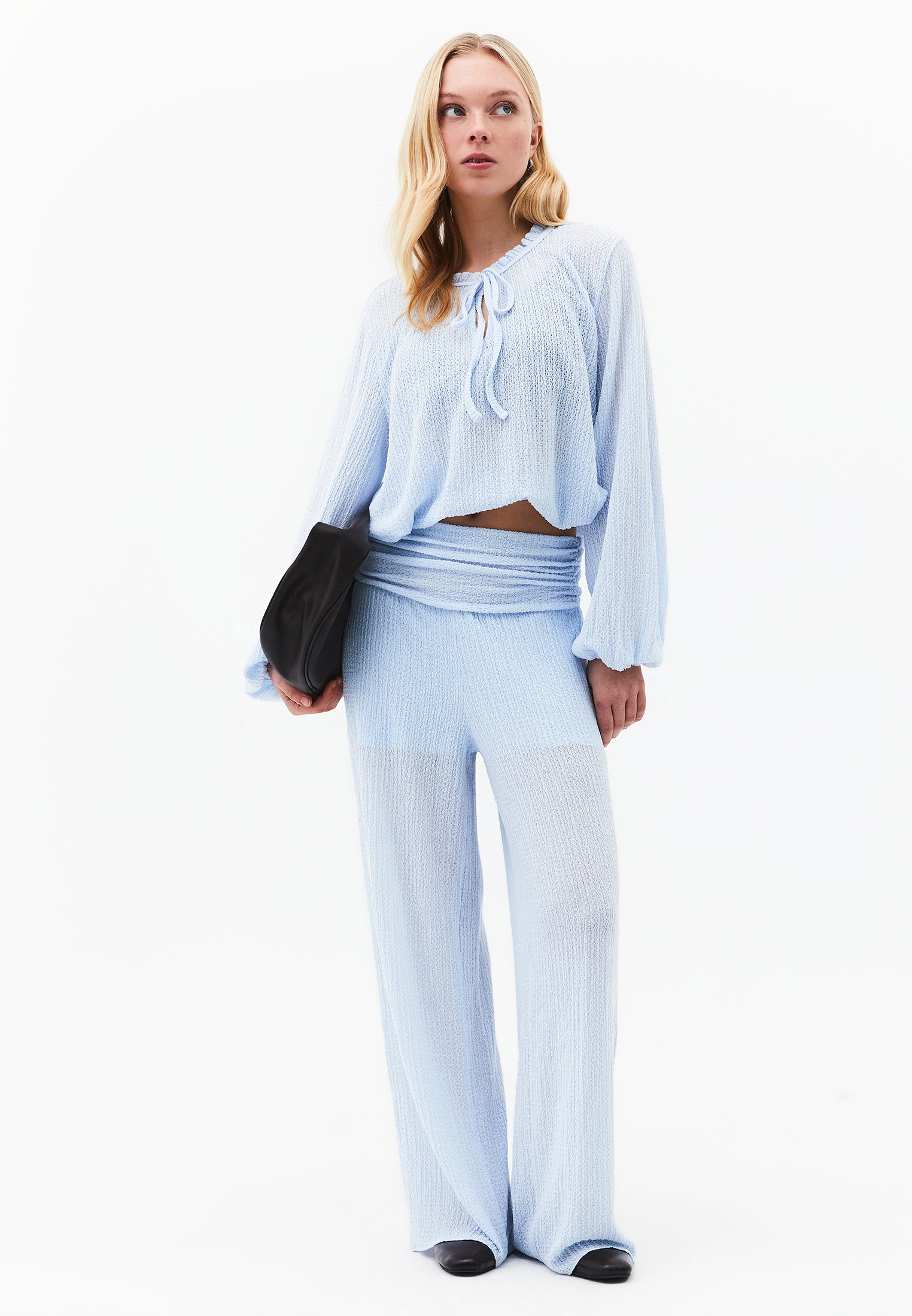 High Waist Wide Leg Pants - NANTUCKET BREEZE