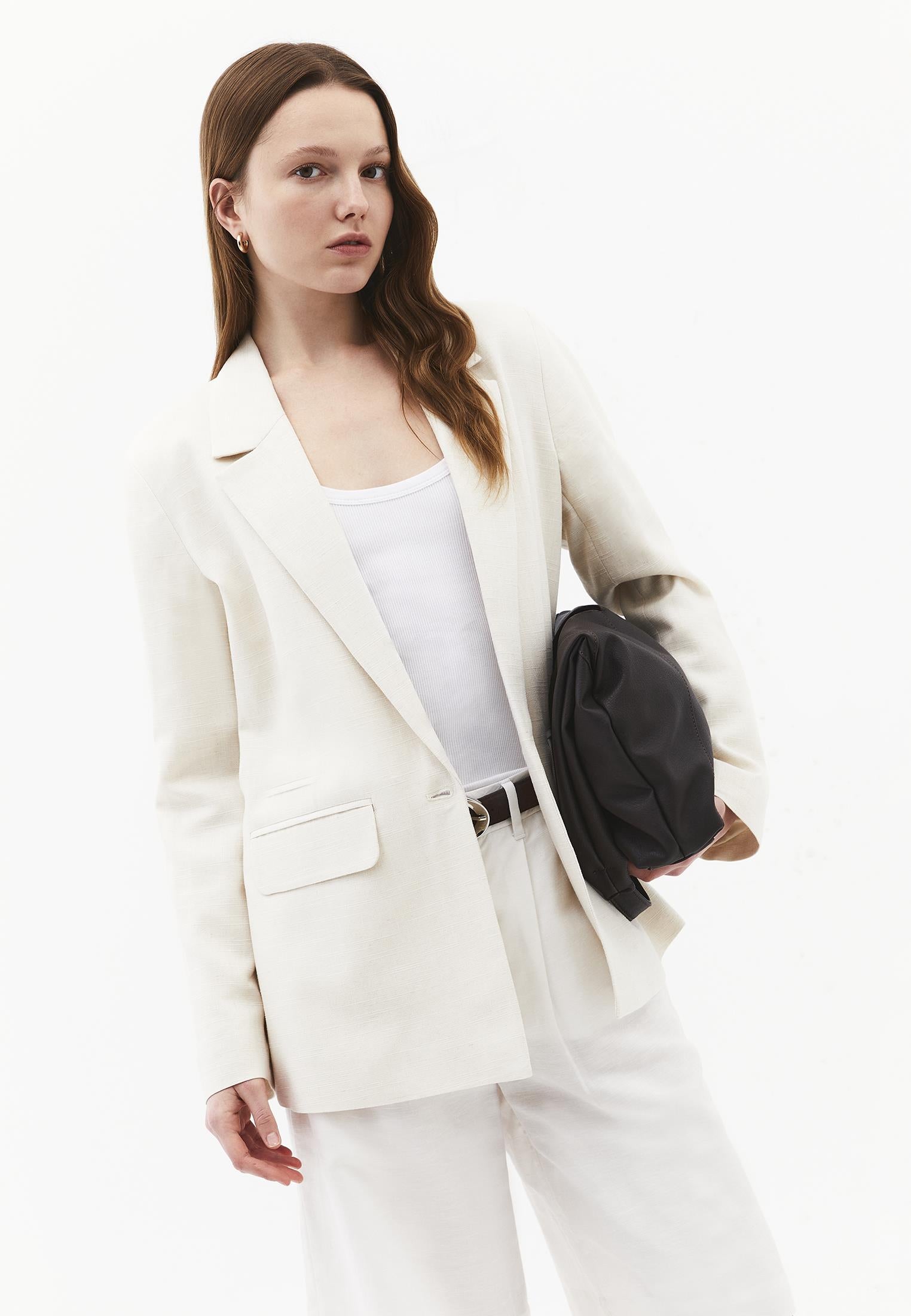 Oversize Blazer Jacket - NATURAL