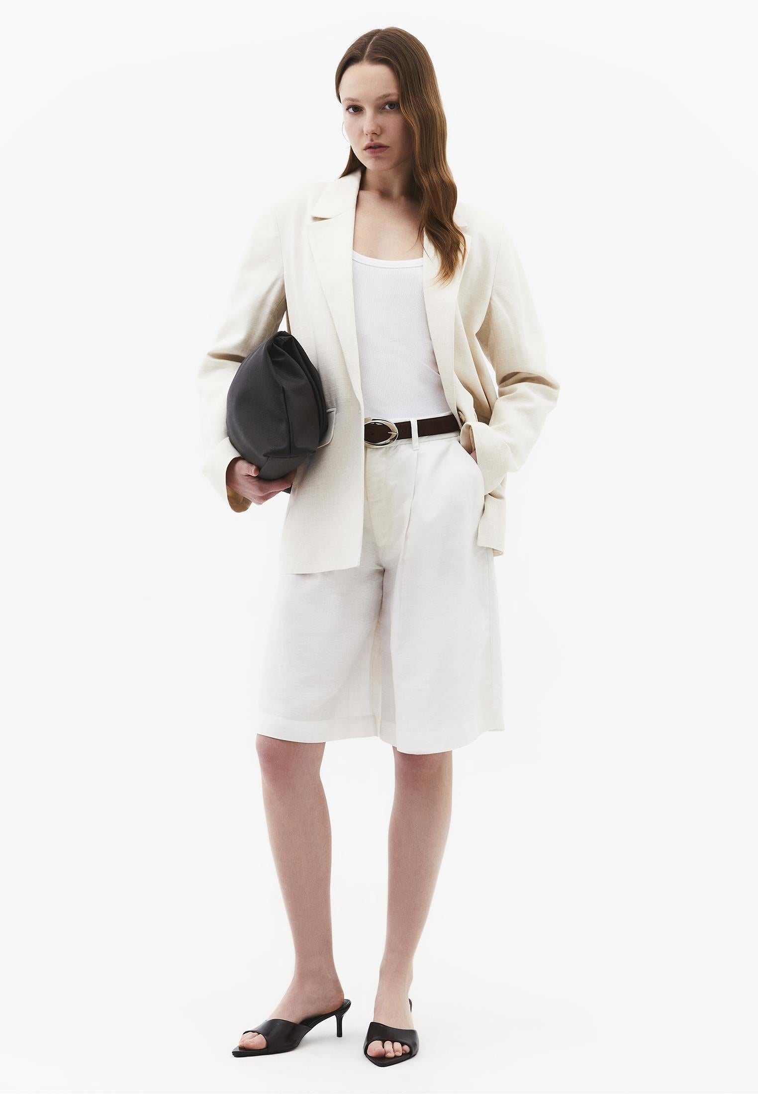 Oversize Blazer Jacket - NATURAL