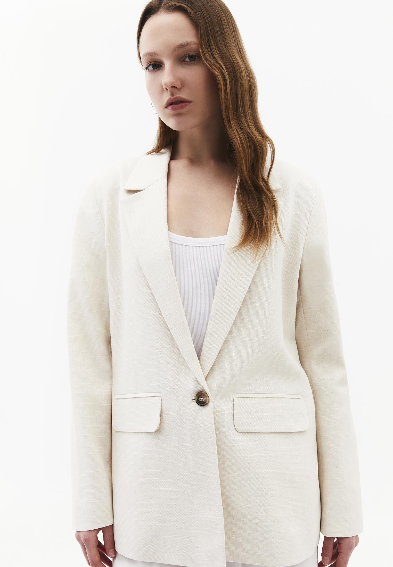 Oversize Blazer Jacket - NATURAL